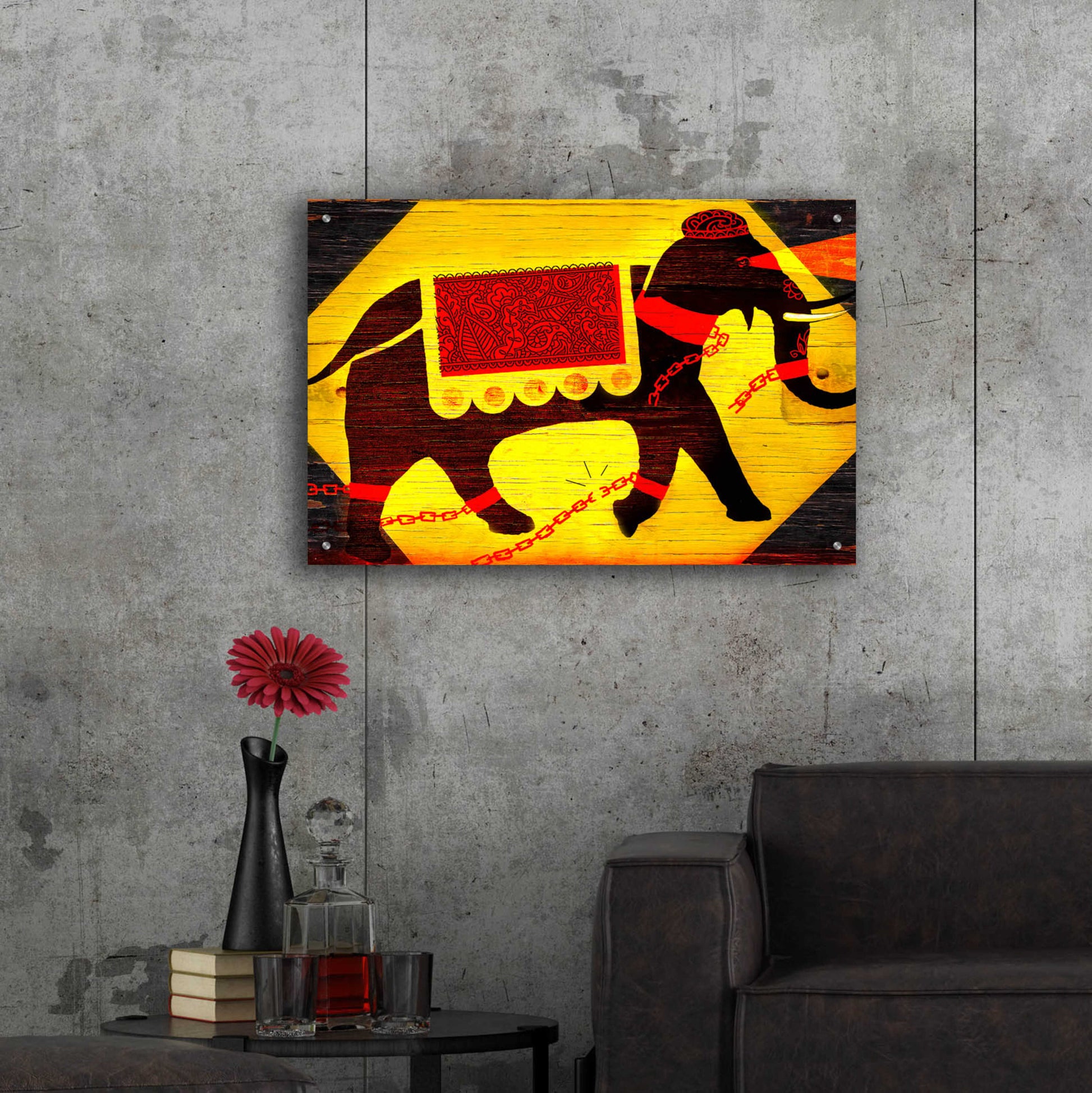 Epic Art 'Elephant' by Anthony Freda, Acrylic Glass Wall Art,36x24