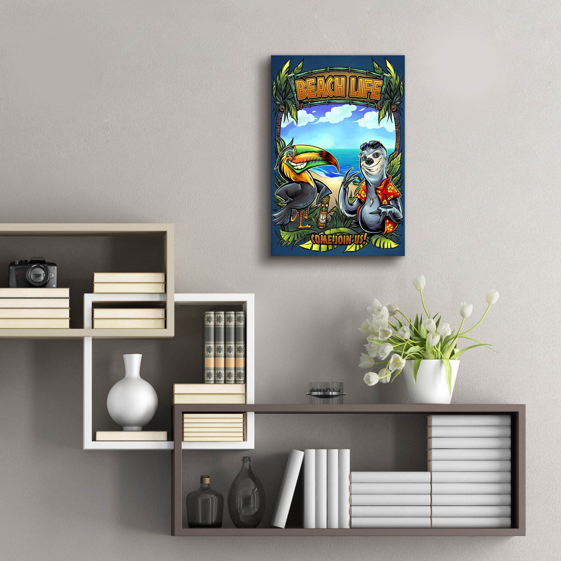 Epic Art 'Beach Life' by Flyland Designs, Acrylic Glass Wall Art,16x24