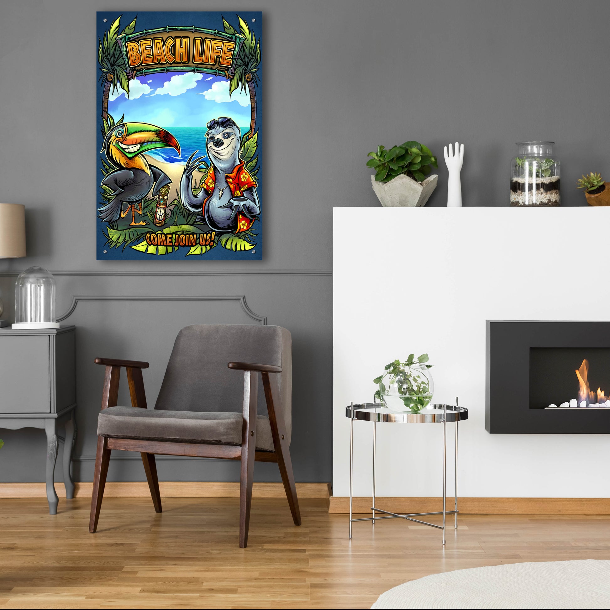 Epic Art 'Beach Life' by Flyland Designs, Acrylic Glass Wall Art,24x36