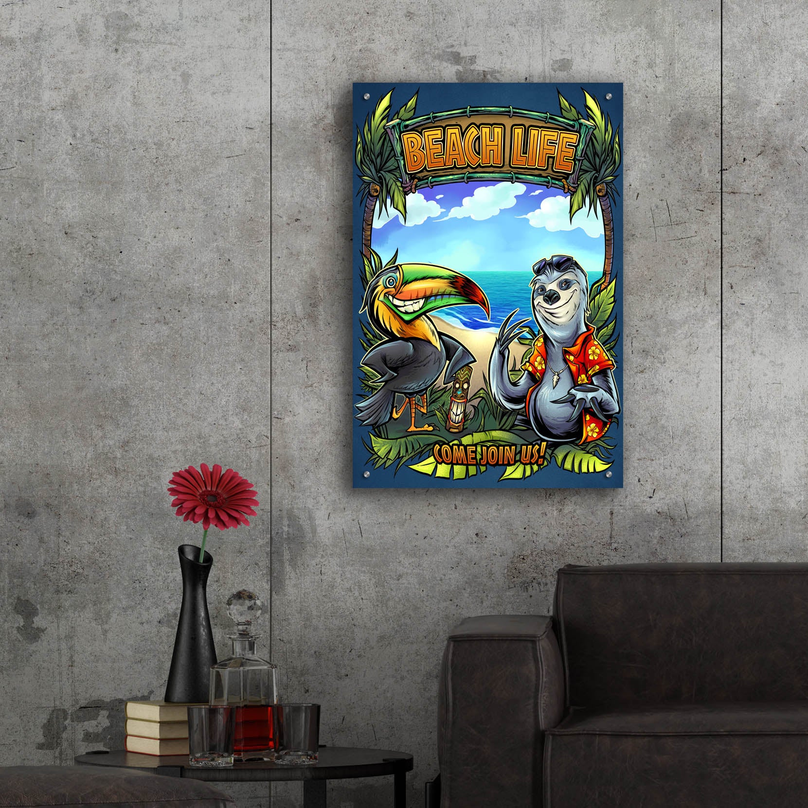 Epic Art 'Beach Life' by Flyland Designs, Acrylic Glass Wall Art,24x36