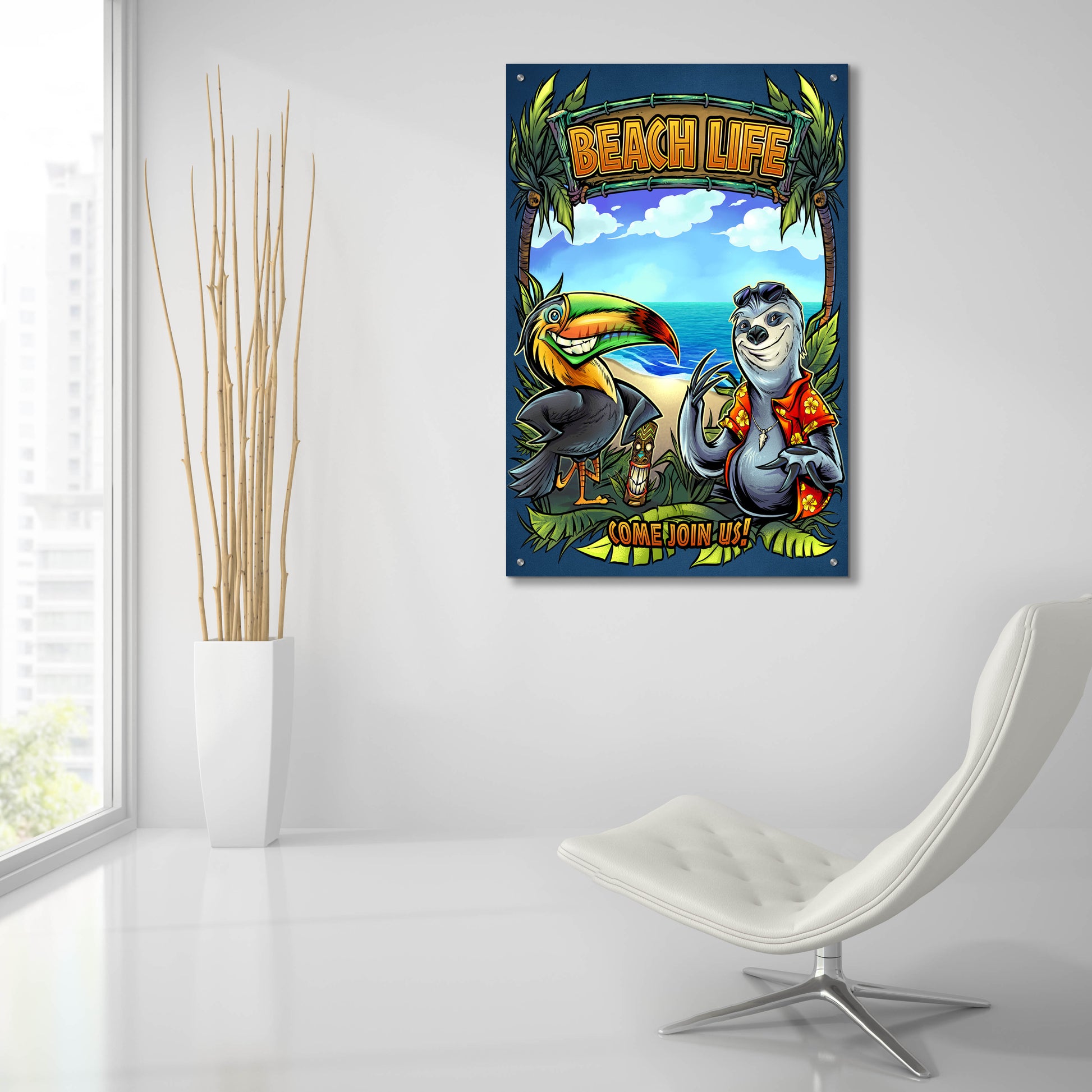 Epic Art 'Beach Life' by Flyland Designs, Acrylic Glass Wall Art,24x36