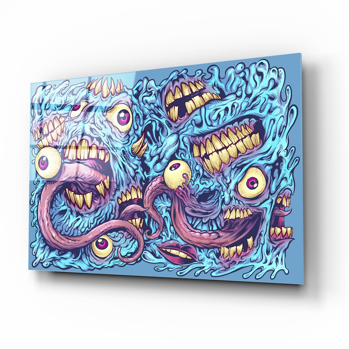 Epic Art 'Eyeballs and Teeth Pattern' by Flyland Designs, Acrylic Glass Wall Art,16x12