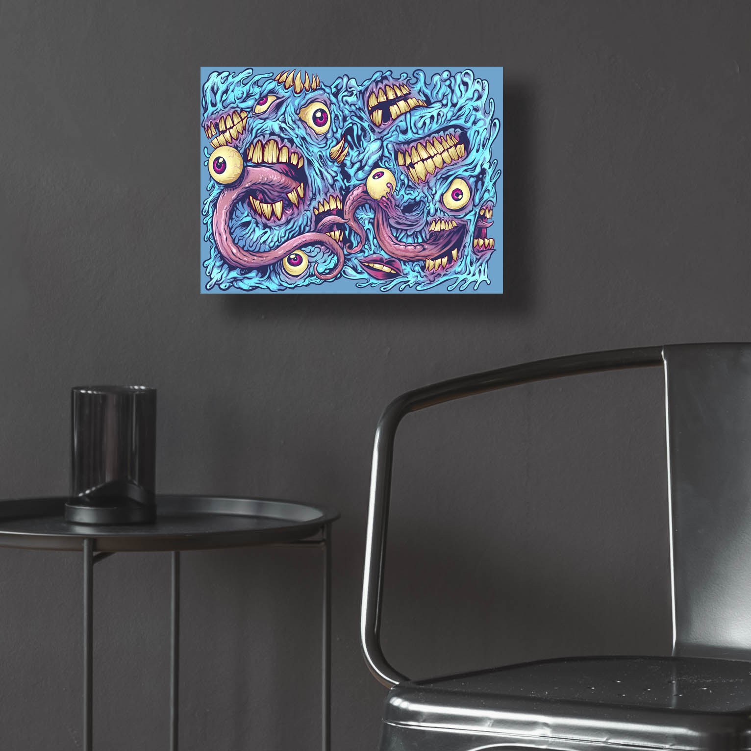 Epic Art 'Eyeballs and Teeth Pattern' by Flyland Designs, Acrylic Glass Wall Art,16x12