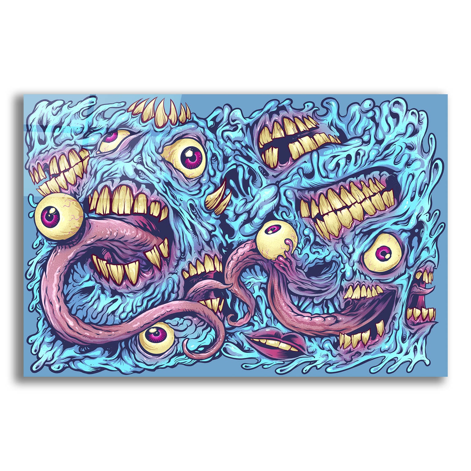 Epic Art 'Eyeballs and Teeth Pattern' by Flyland Designs, Acrylic Glass Wall Art,16x12