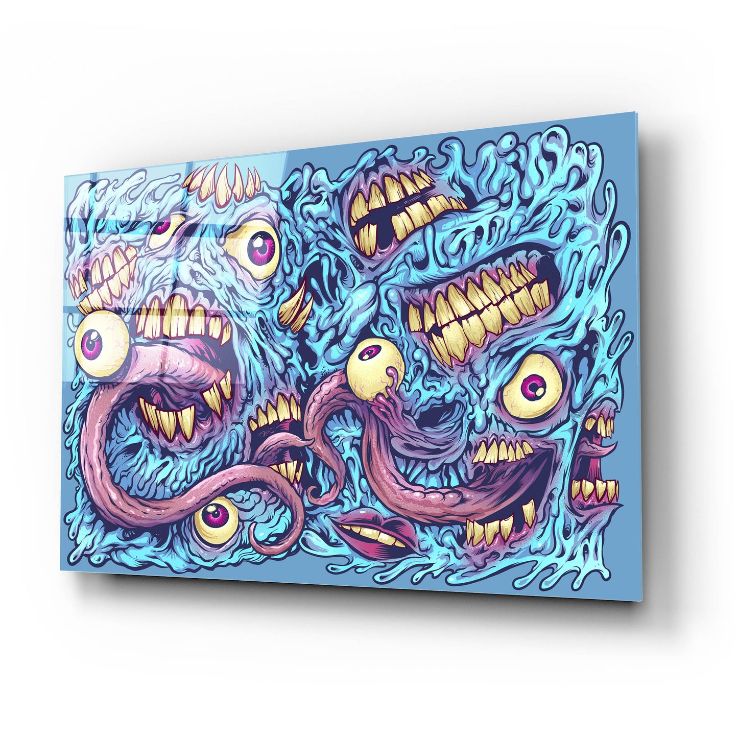 Epic Art 'Eyeballs and Teeth Pattern' by Flyland Designs, Acrylic Glass Wall Art,24x16