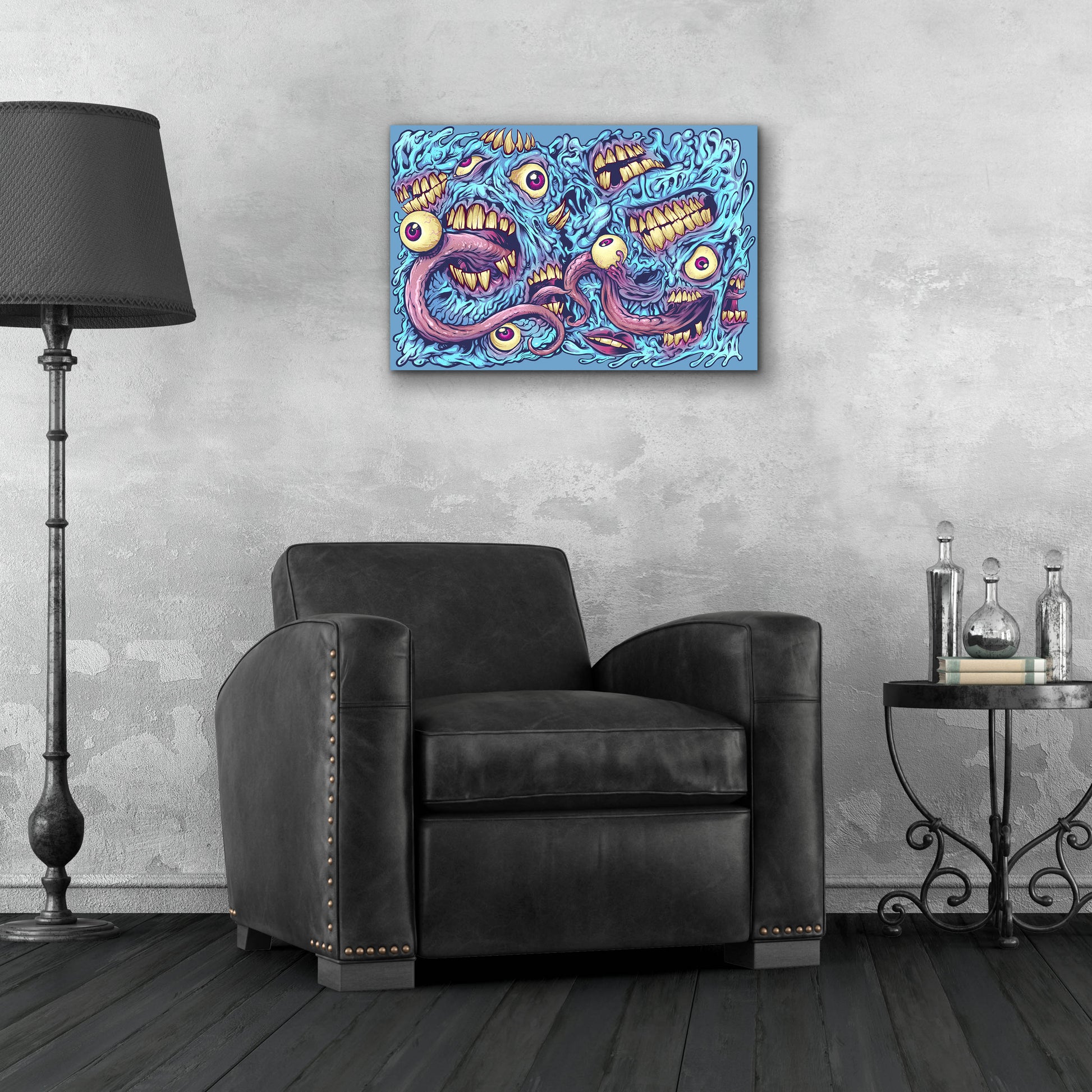 Epic Art 'Eyeballs and Teeth Pattern' by Flyland Designs, Acrylic Glass Wall Art,24x16