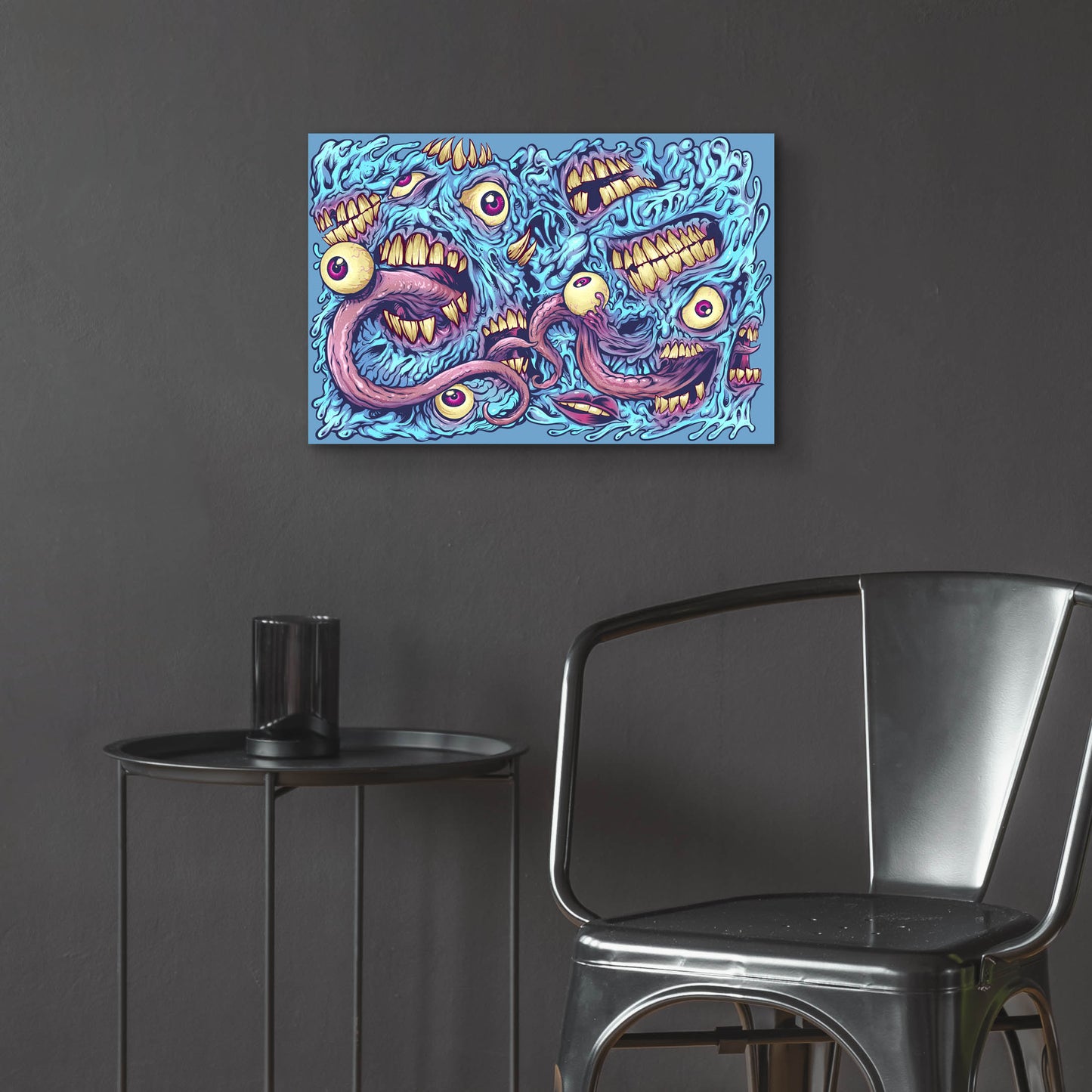 Epic Art 'Eyeballs and Teeth Pattern' by Flyland Designs, Acrylic Glass Wall Art,24x16