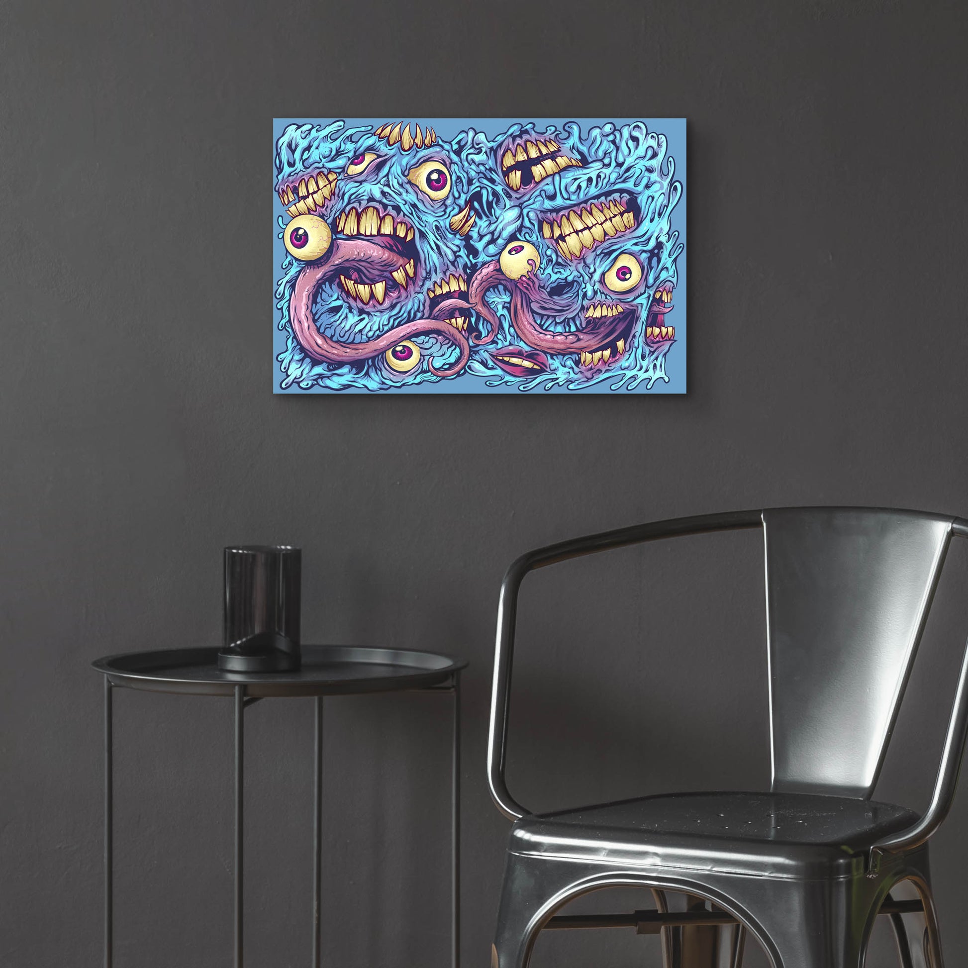 Epic Art 'Eyeballs and Teeth Pattern' by Flyland Designs, Acrylic Glass Wall Art,24x16