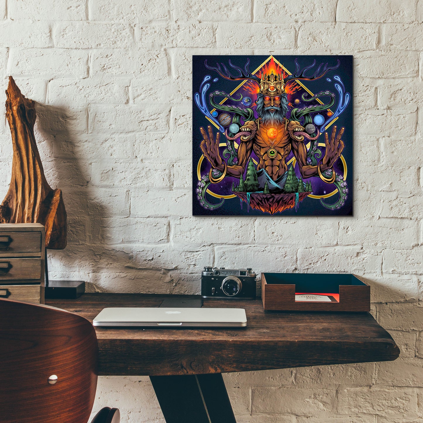 Epic Art 'Psychedelic Meditating Mystic' by Flyland Designs, Acrylic Glass Wall Art,12x12