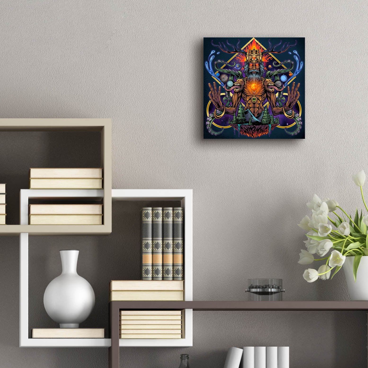 Epic Art 'Psychedelic Meditating Mystic' by Flyland Designs, Acrylic Glass Wall Art,12x12