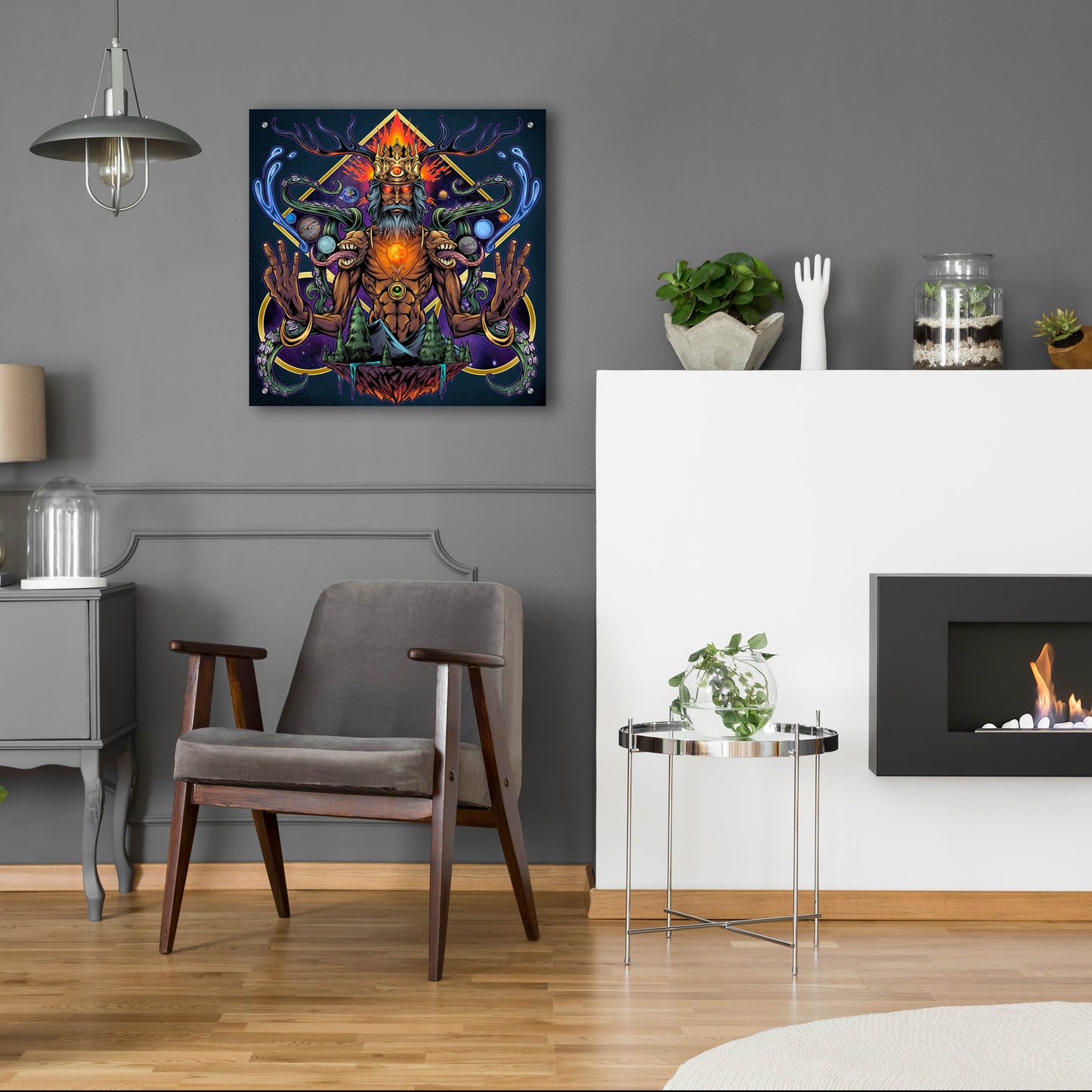 Epic Art 'Psychedelic Meditating Mystic' by Flyland Designs, Acrylic Glass Wall Art,24x24