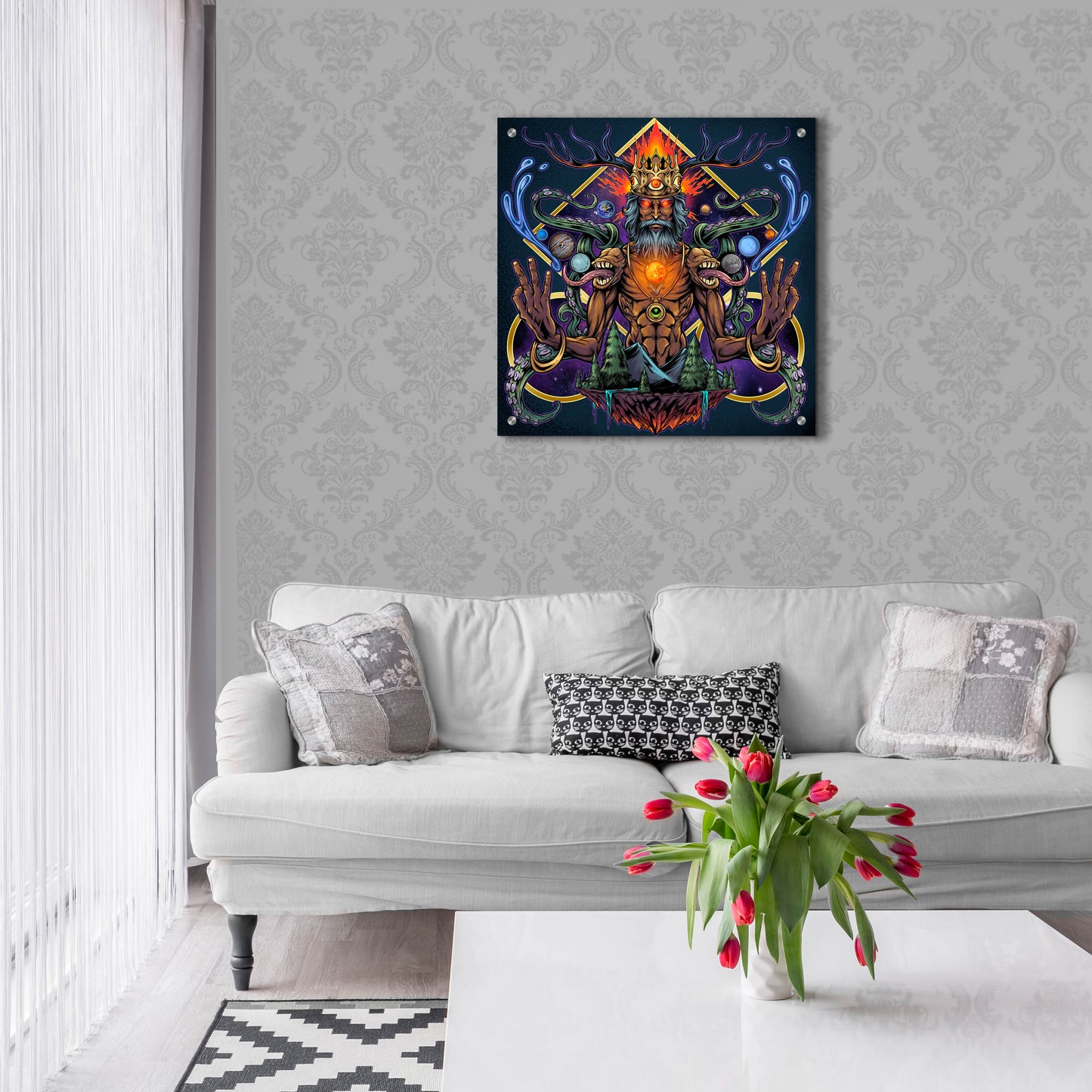 Epic Art 'Psychedelic Meditating Mystic' by Flyland Designs, Acrylic Glass Wall Art,24x24