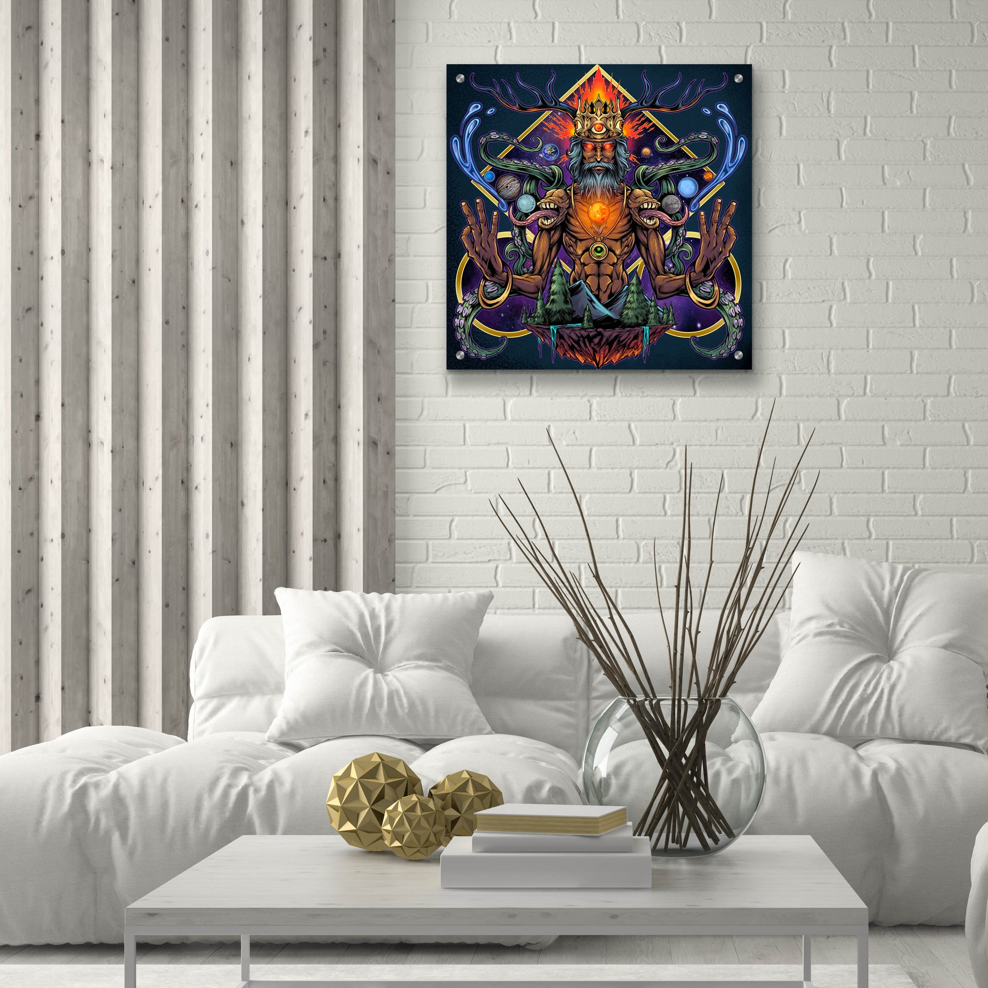 Epic Art 'Psychedelic Meditating Mystic' by Flyland Designs, Acrylic Glass Wall Art,24x24