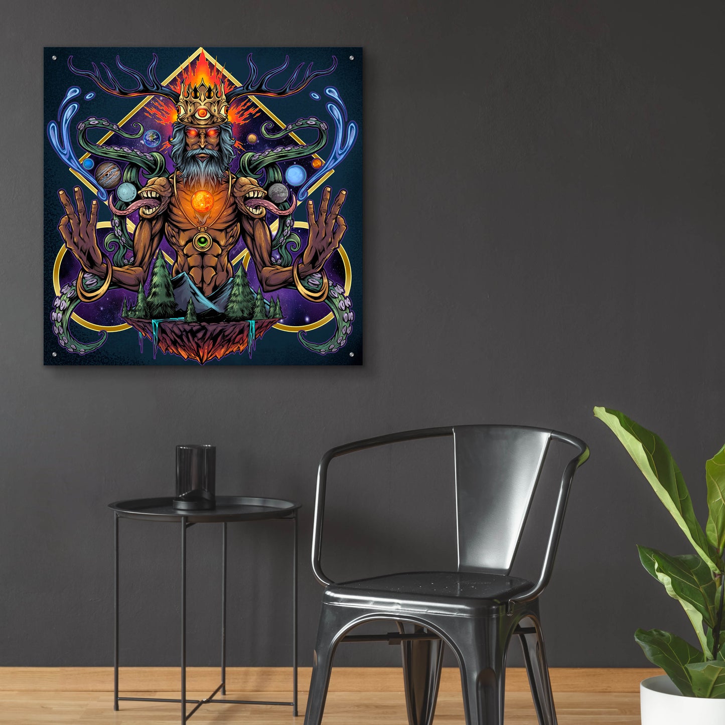 Epic Art 'Psychedelic Meditating Mystic' by Flyland Designs, Acrylic Glass Wall Art,36x36