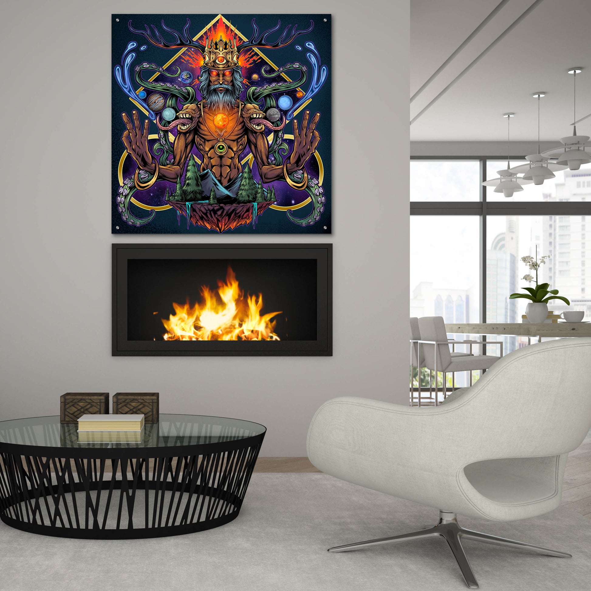 Epic Art 'Psychedelic Meditating Mystic' by Flyland Designs, Acrylic Glass Wall Art,36x36