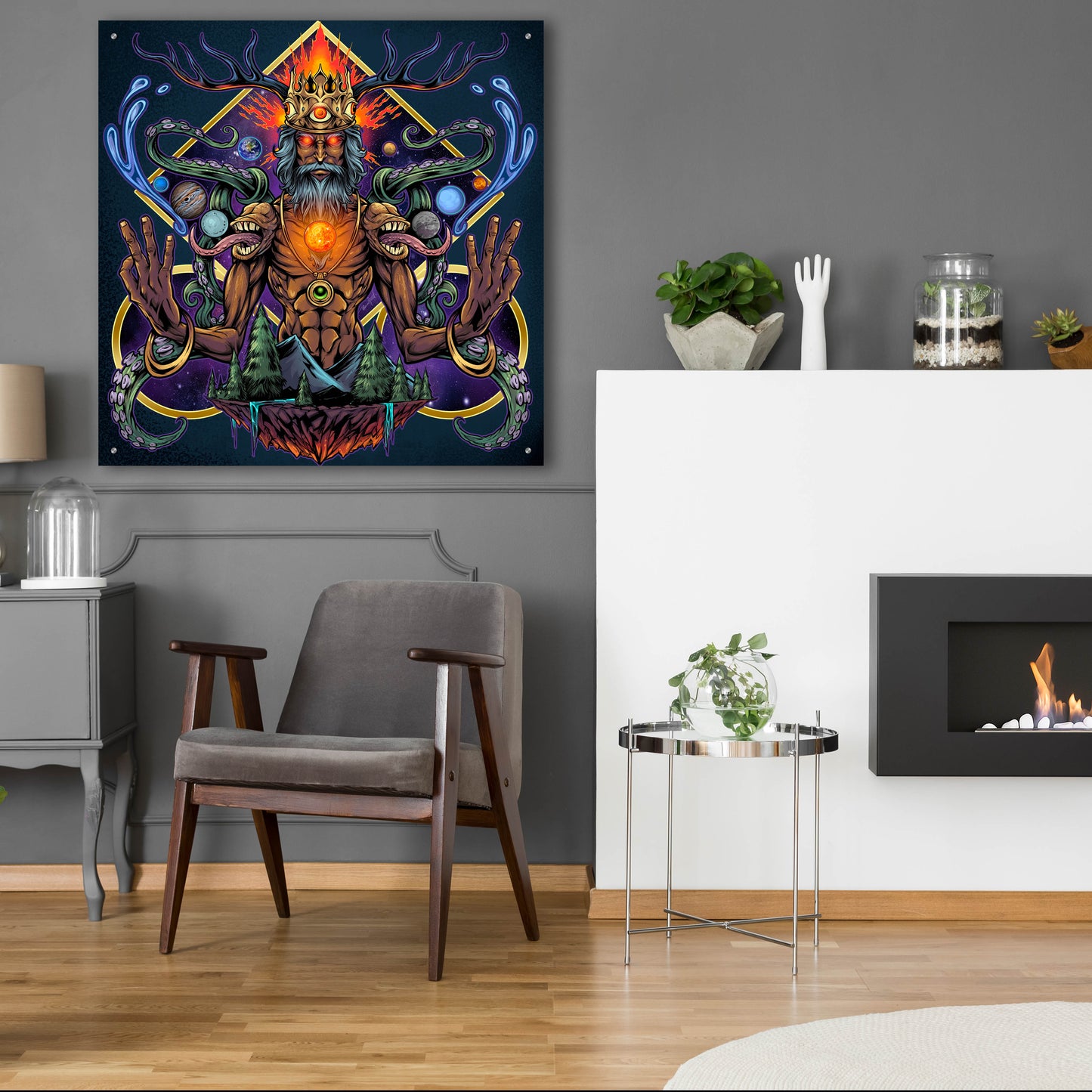 Epic Art 'Psychedelic Meditating Mystic' by Flyland Designs, Acrylic Glass Wall Art,36x36