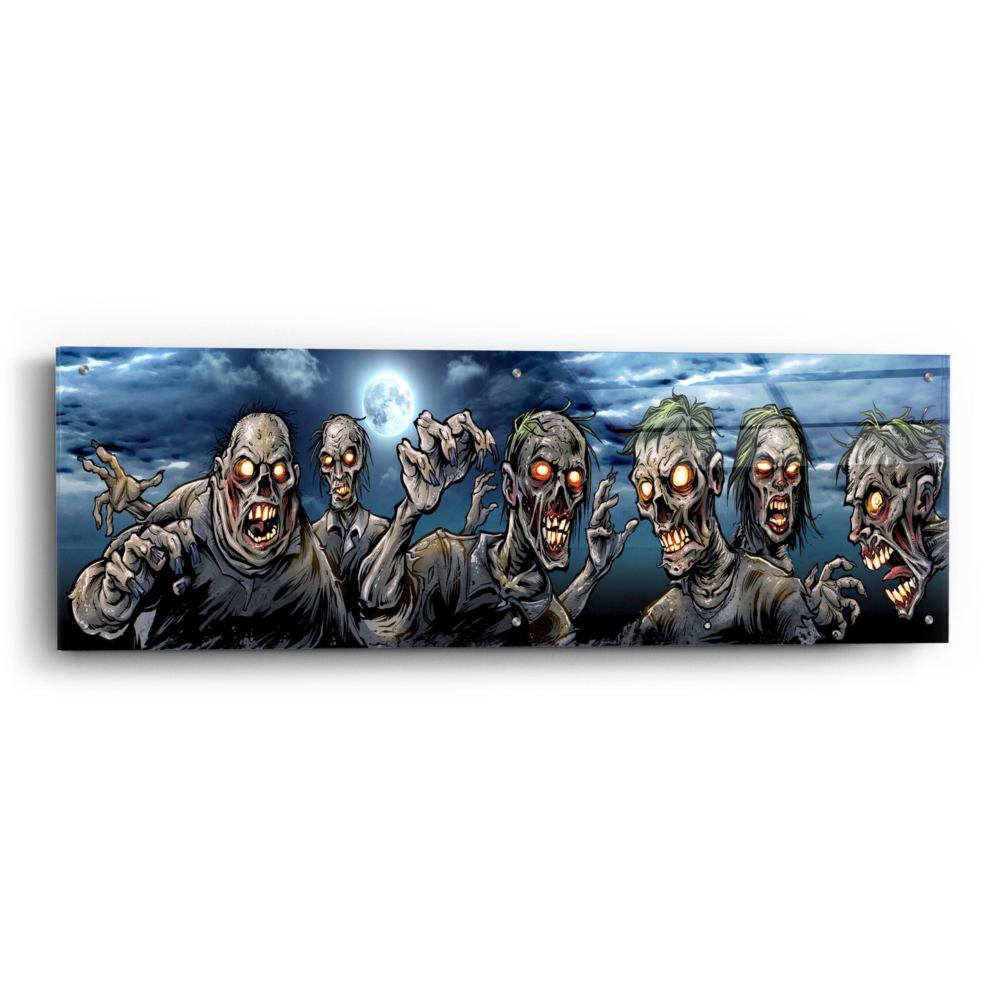 Epic Art 'Zombies Banner' by Flyland Designs, Acrylic Glass Wall Art,48x16