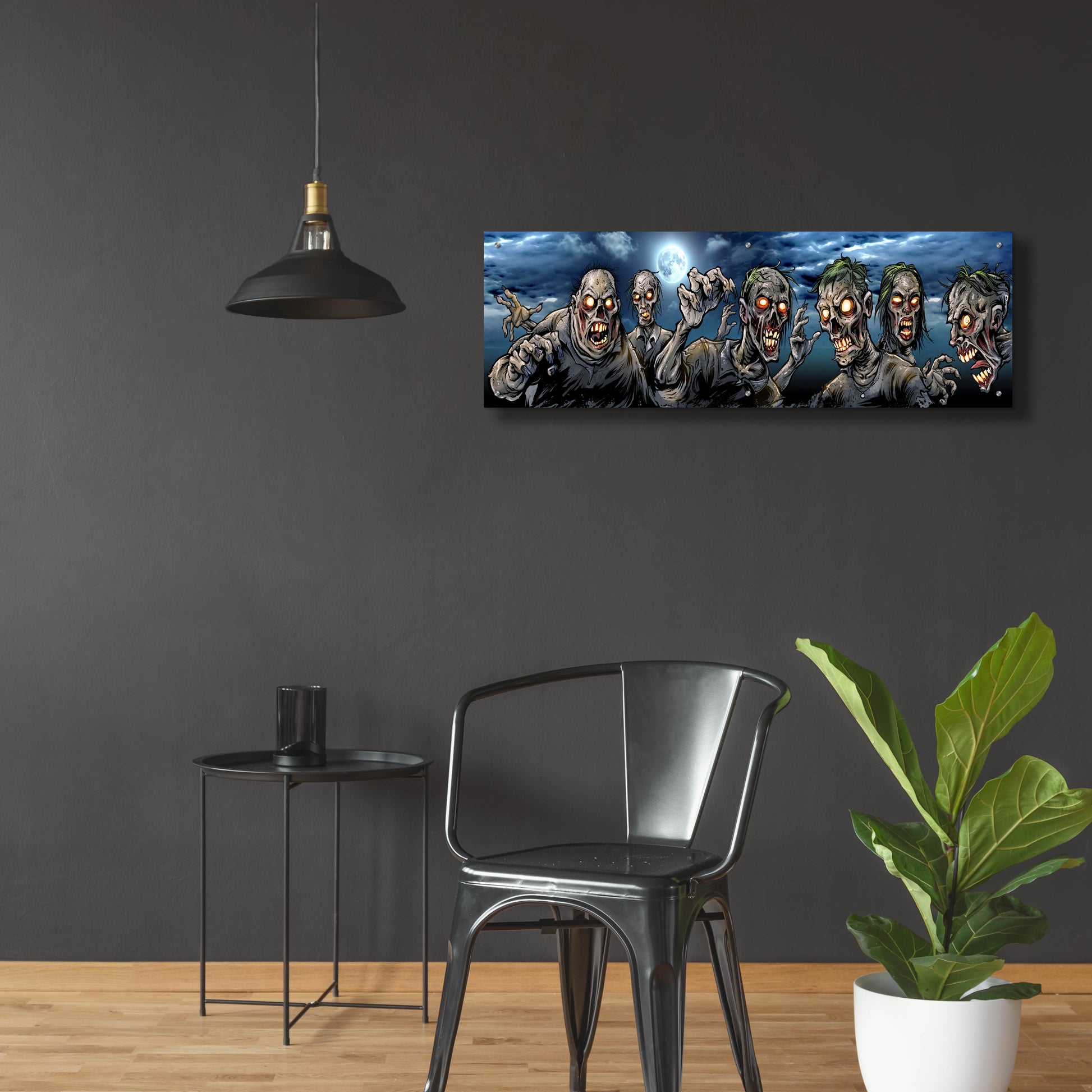 Epic Art 'Zombies Banner' by Flyland Designs, Acrylic Glass Wall Art,48x16