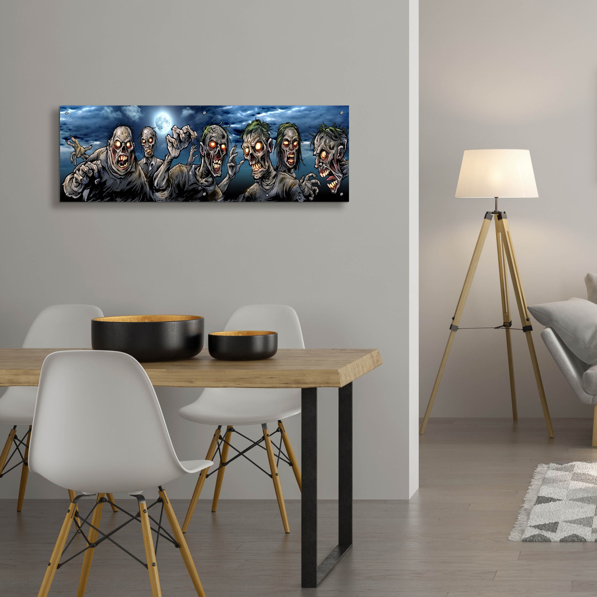 Epic Art 'Zombies Banner' by Flyland Designs, Acrylic Glass Wall Art,48x16