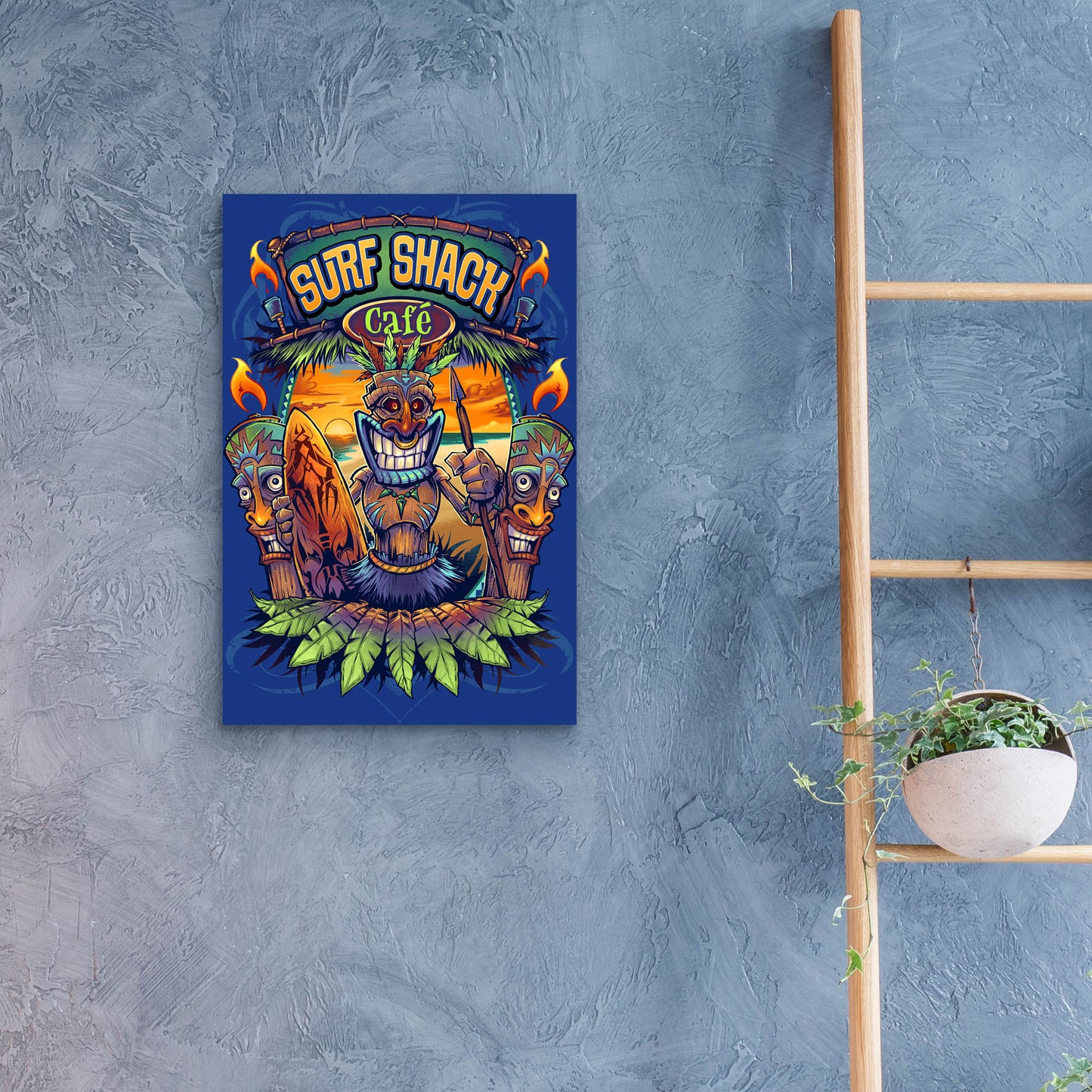 Epic Art 'Big Kahuna Tiki Man Licensing' by Flyland Designs, Acrylic Glass Wall Art,16x24