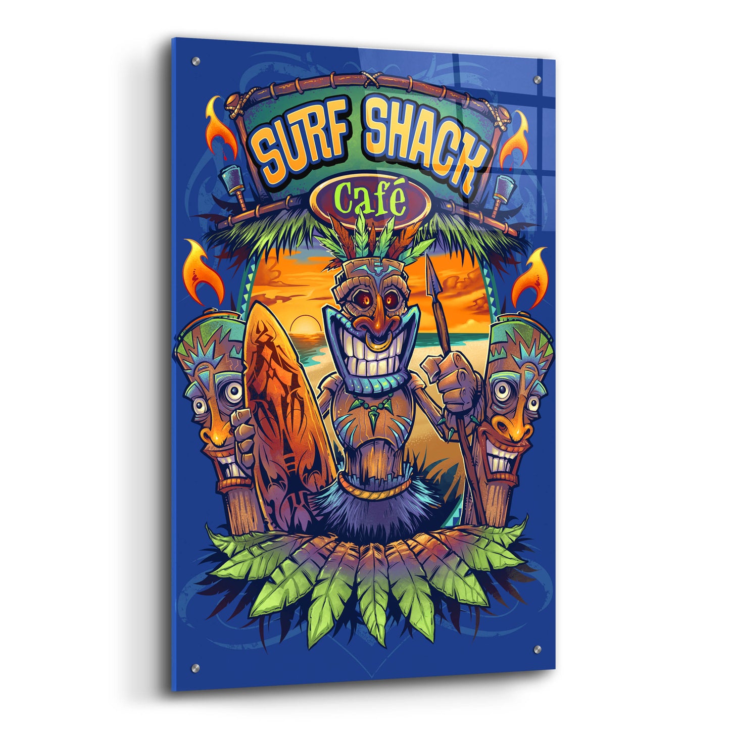 Epic Art 'Big Kahuna Tiki Man Licensing' by Flyland Designs, Acrylic Glass Wall Art,24x36