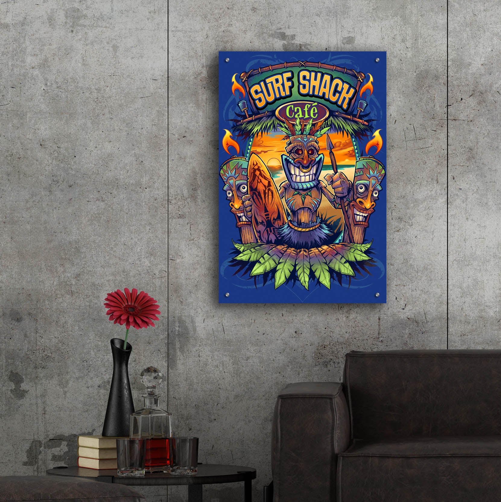 Epic Art 'Big Kahuna Tiki Man Licensing' by Flyland Designs, Acrylic Glass Wall Art,24x36