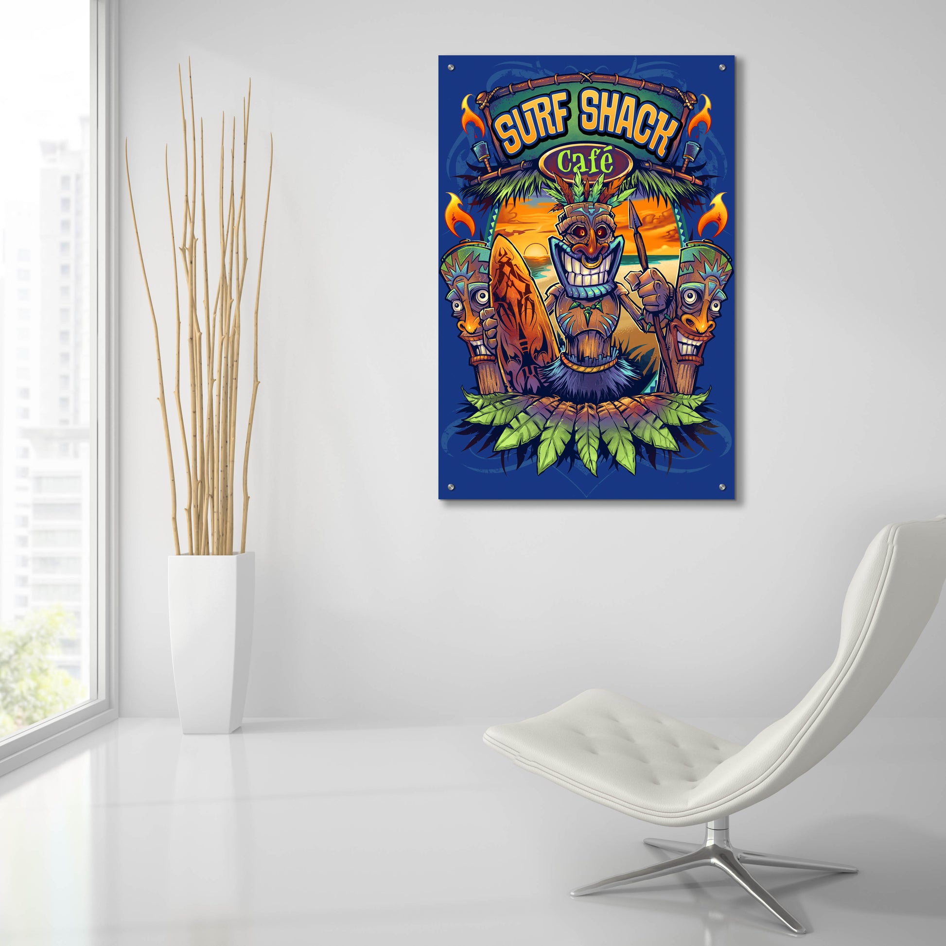 Epic Art 'Big Kahuna Tiki Man Licensing' by Flyland Designs, Acrylic Glass Wall Art,24x36