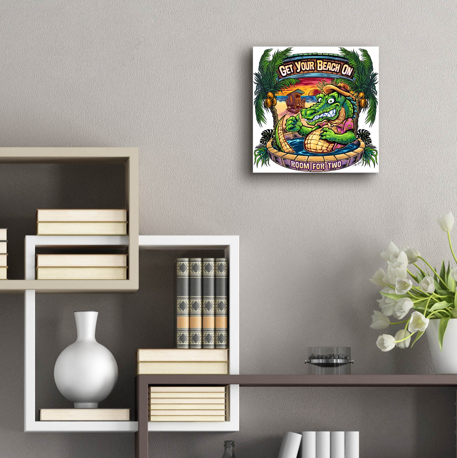 Epic Art 'Gator Full Color' by Flyland Designs, Acrylic Glass Wall Art,12x12