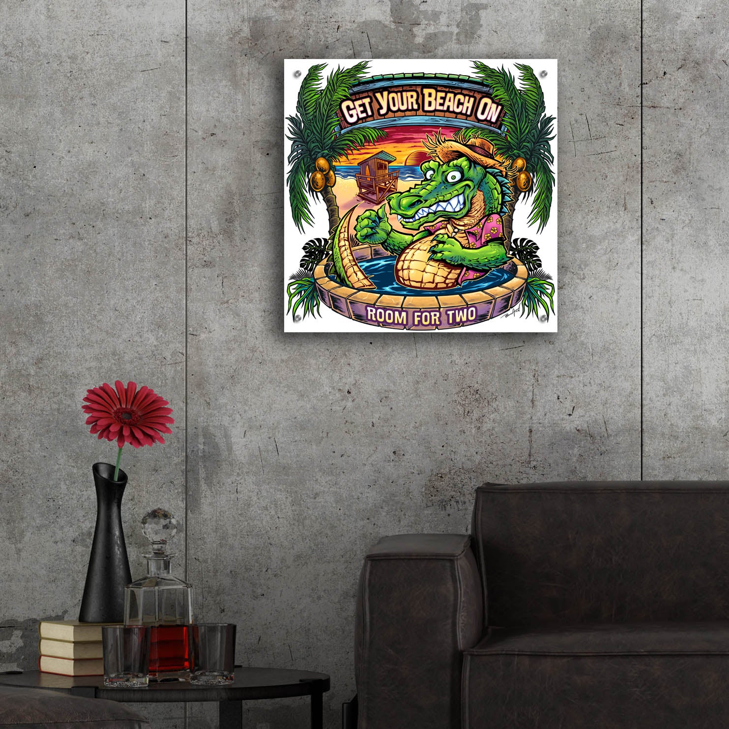 Epic Art 'Gator Full Color' by Flyland Designs, Acrylic Glass Wall Art,24x24