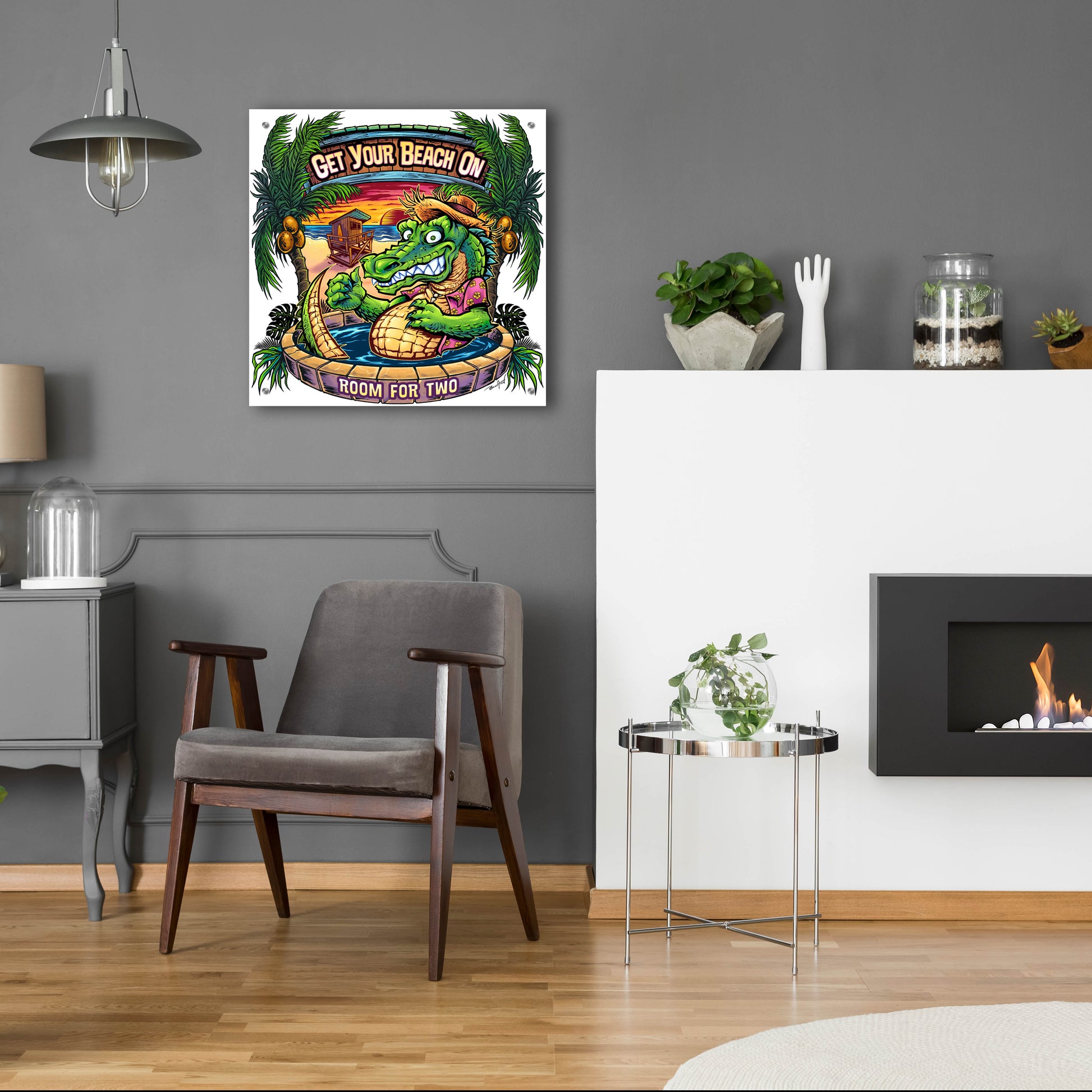 Epic Art 'Gator Full Color' by Flyland Designs, Acrylic Glass Wall Art,24x24