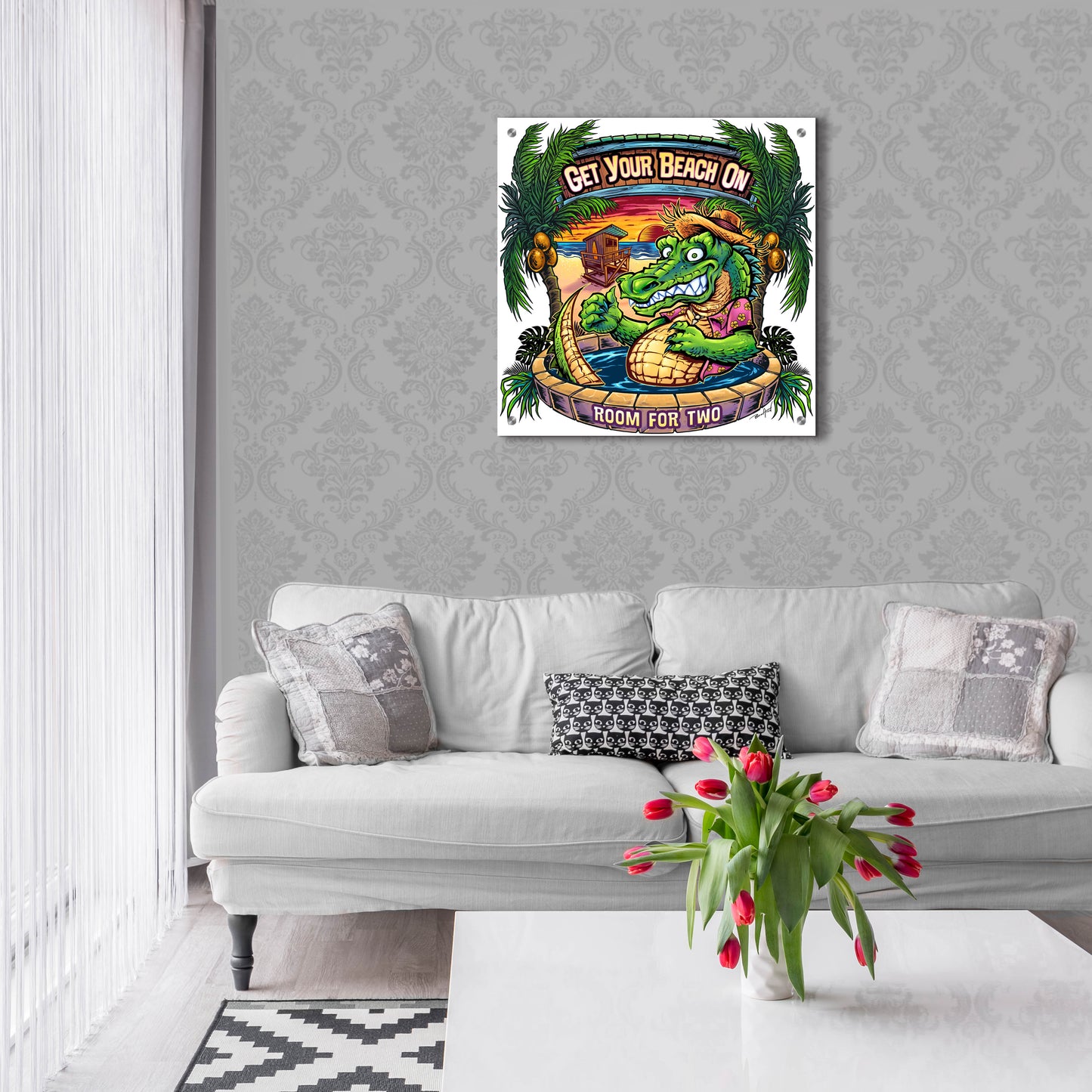 Epic Art 'Gator Full Color' by Flyland Designs, Acrylic Glass Wall Art,24x24