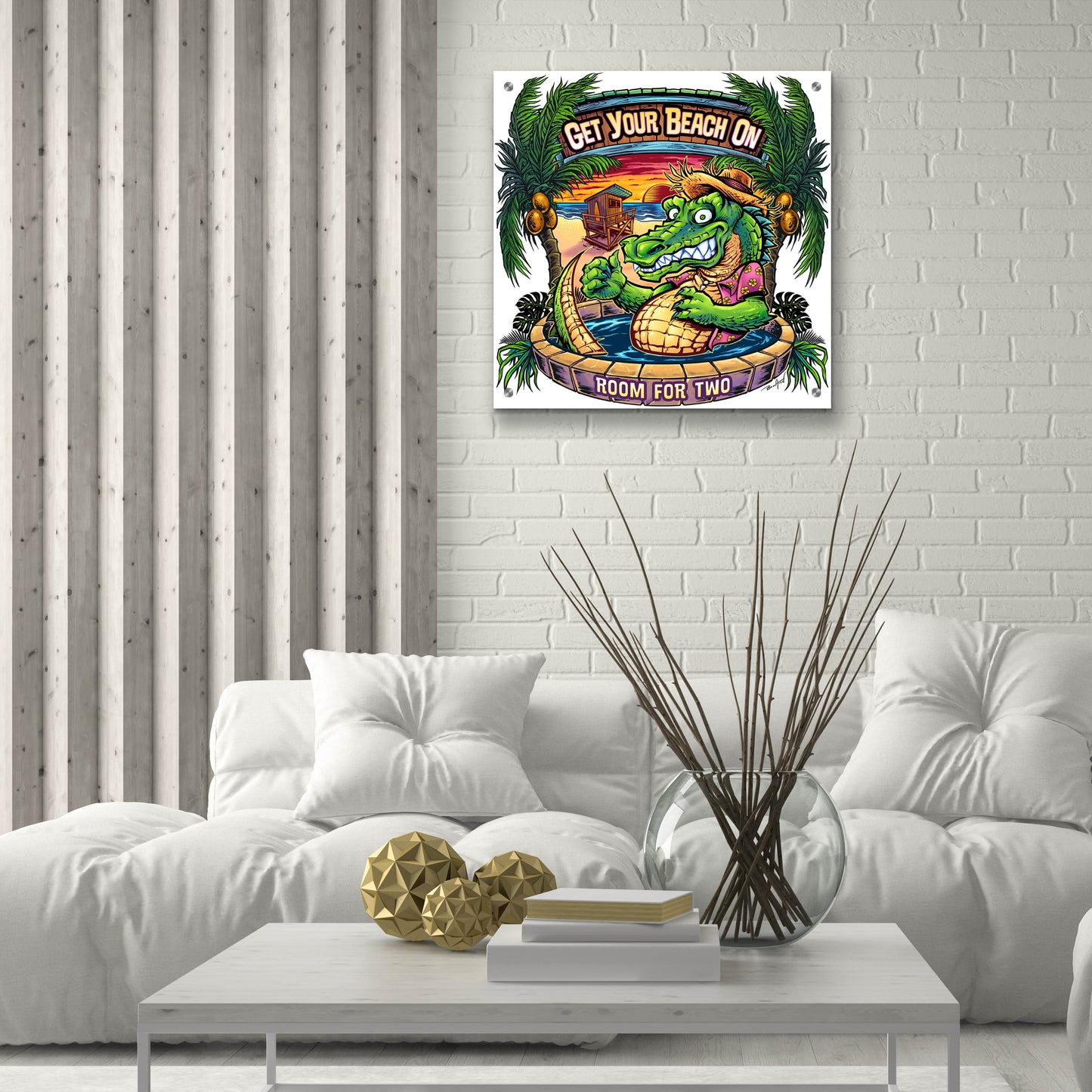 Epic Art 'Gator Full Color' by Flyland Designs, Acrylic Glass Wall Art,24x24