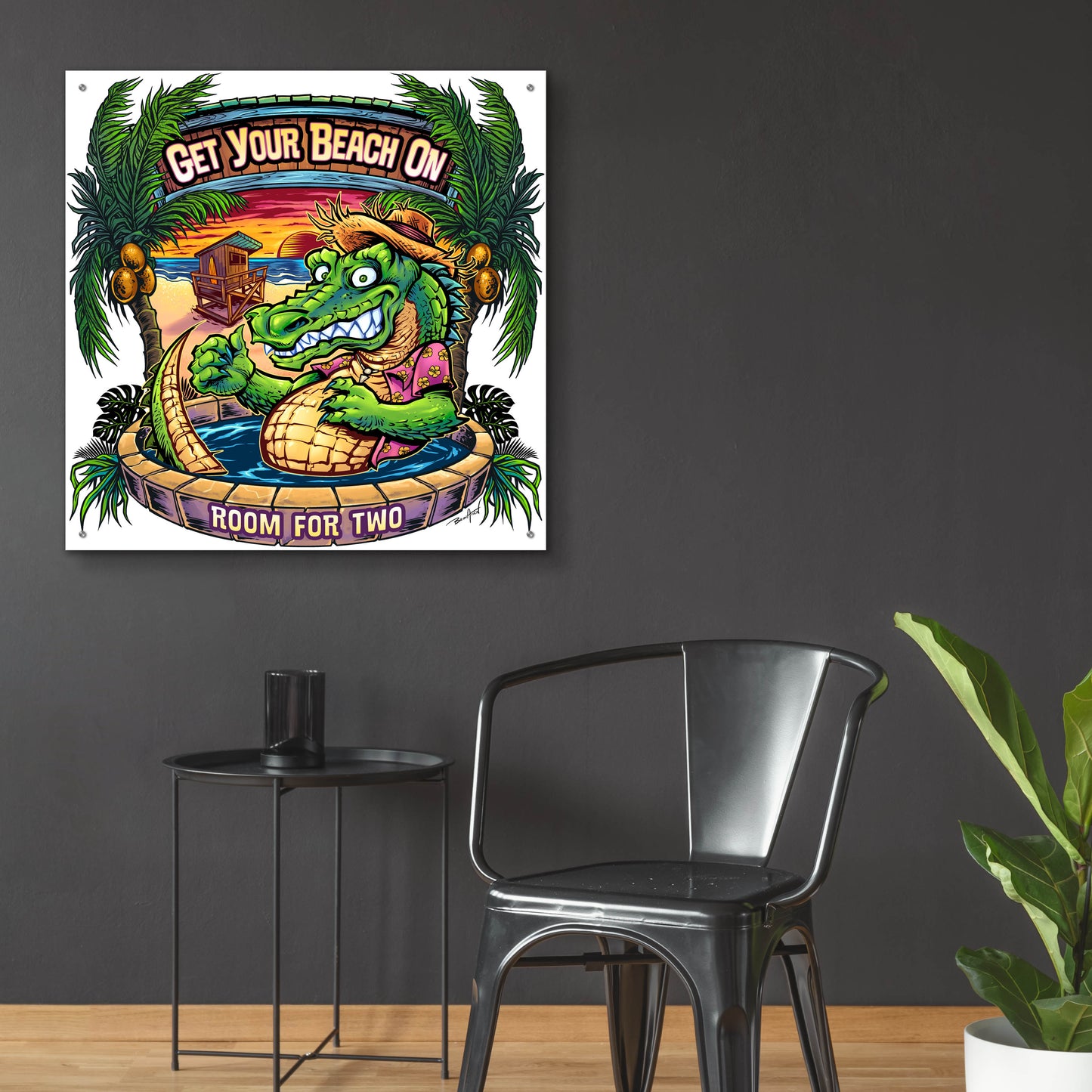 Epic Art 'Gator Full Color' by Flyland Designs, Acrylic Glass Wall Art,36x36