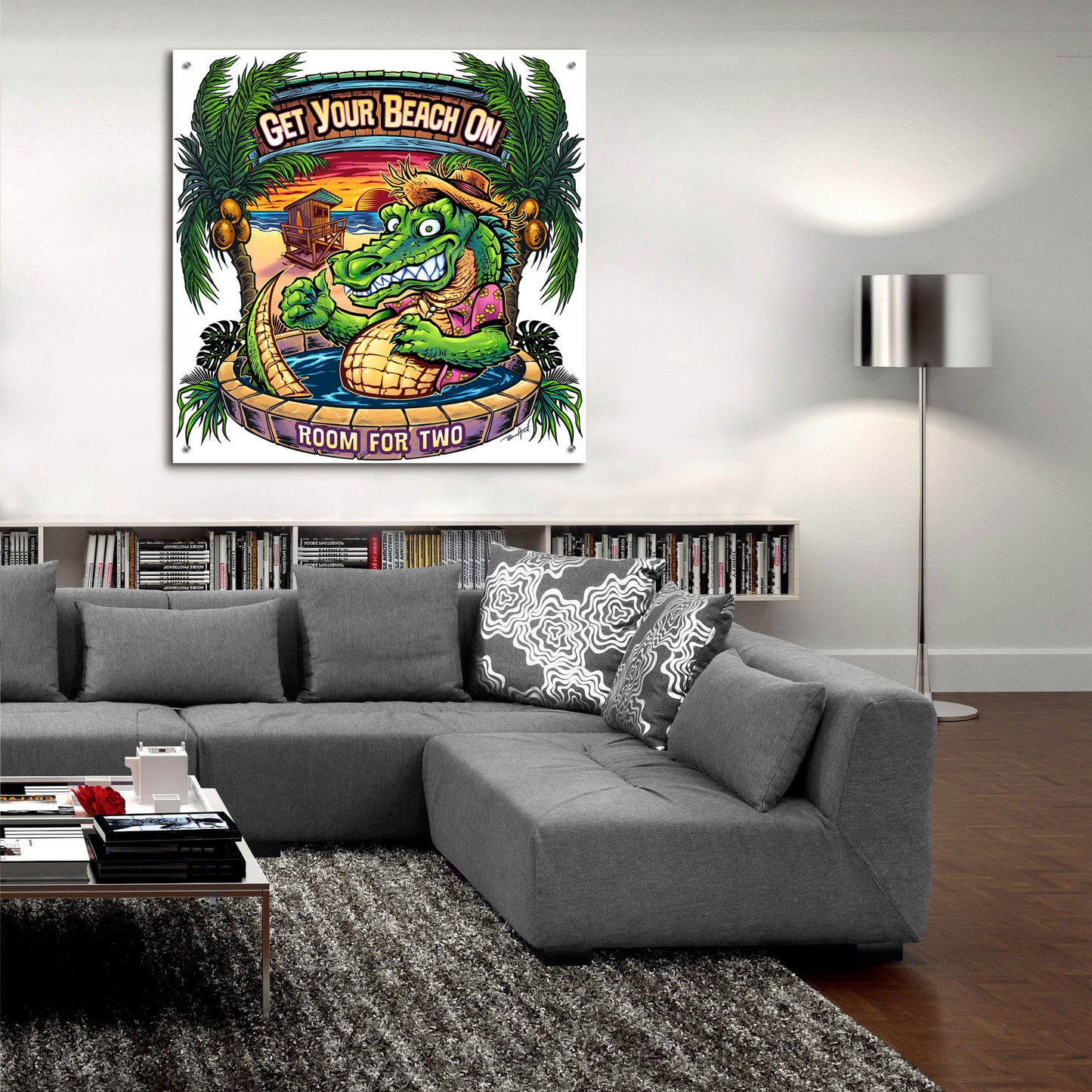 Epic Art 'Gator Full Color' by Flyland Designs, Acrylic Glass Wall Art,36x36