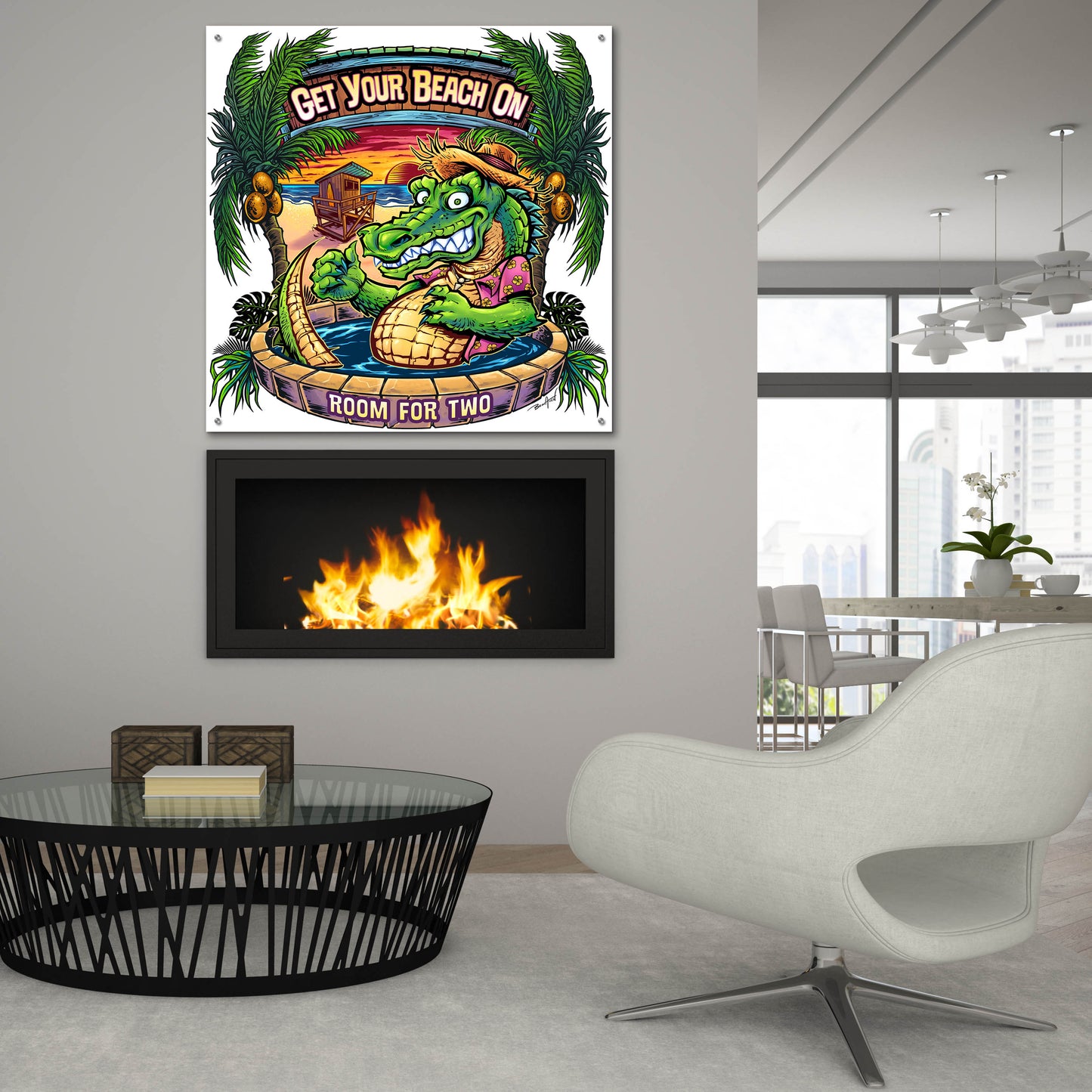 Epic Art 'Gator Full Color' by Flyland Designs, Acrylic Glass Wall Art,36x36