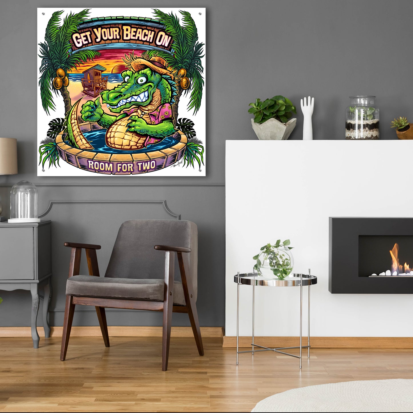 Epic Art 'Gator Full Color' by Flyland Designs, Acrylic Glass Wall Art,36x36