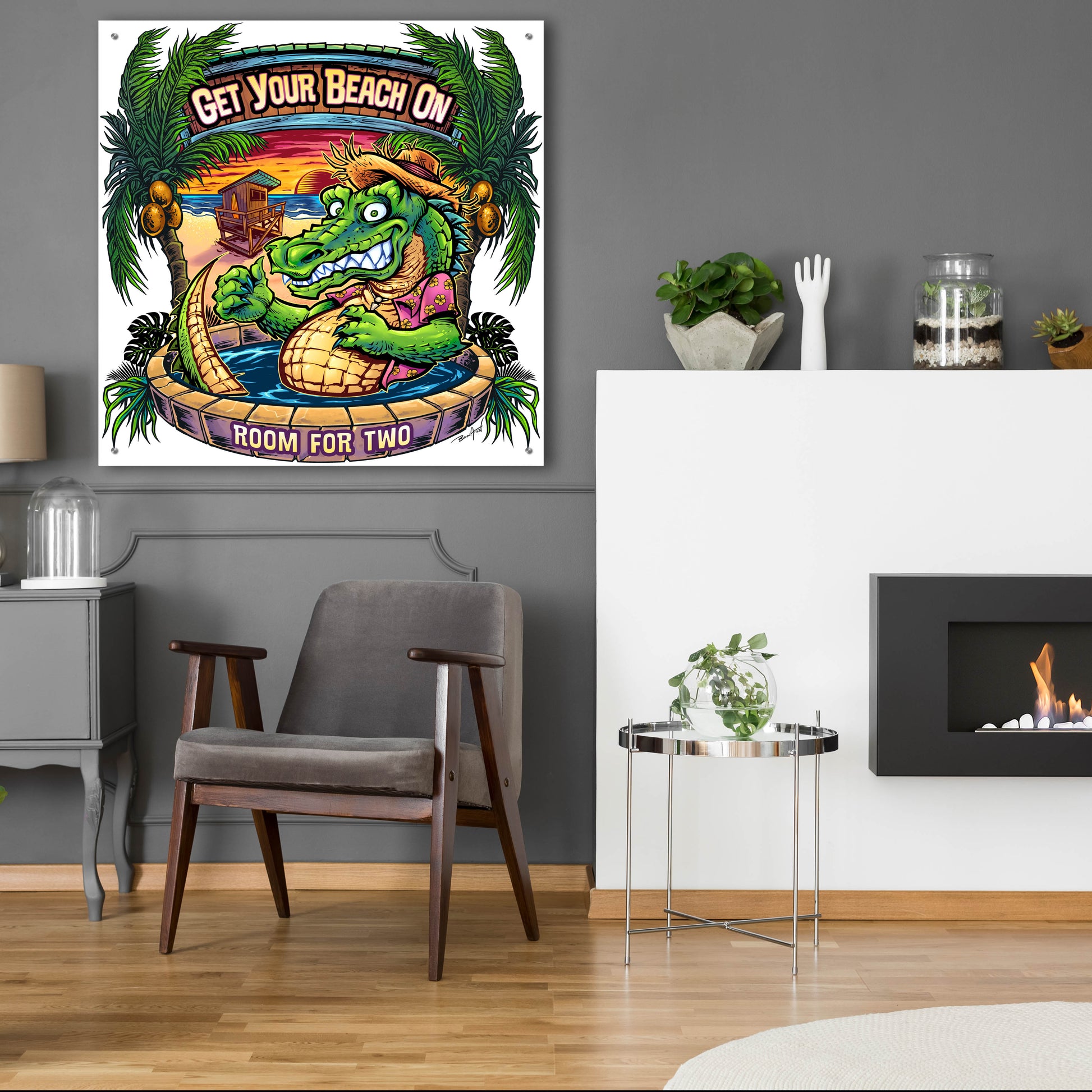 Epic Art 'Gator Full Color' by Flyland Designs, Acrylic Glass Wall Art,36x36