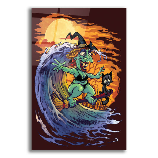 Epic Art 'Halloween At The Beach - Witch' by Flyland Designs, Acrylic Glass Wall Art