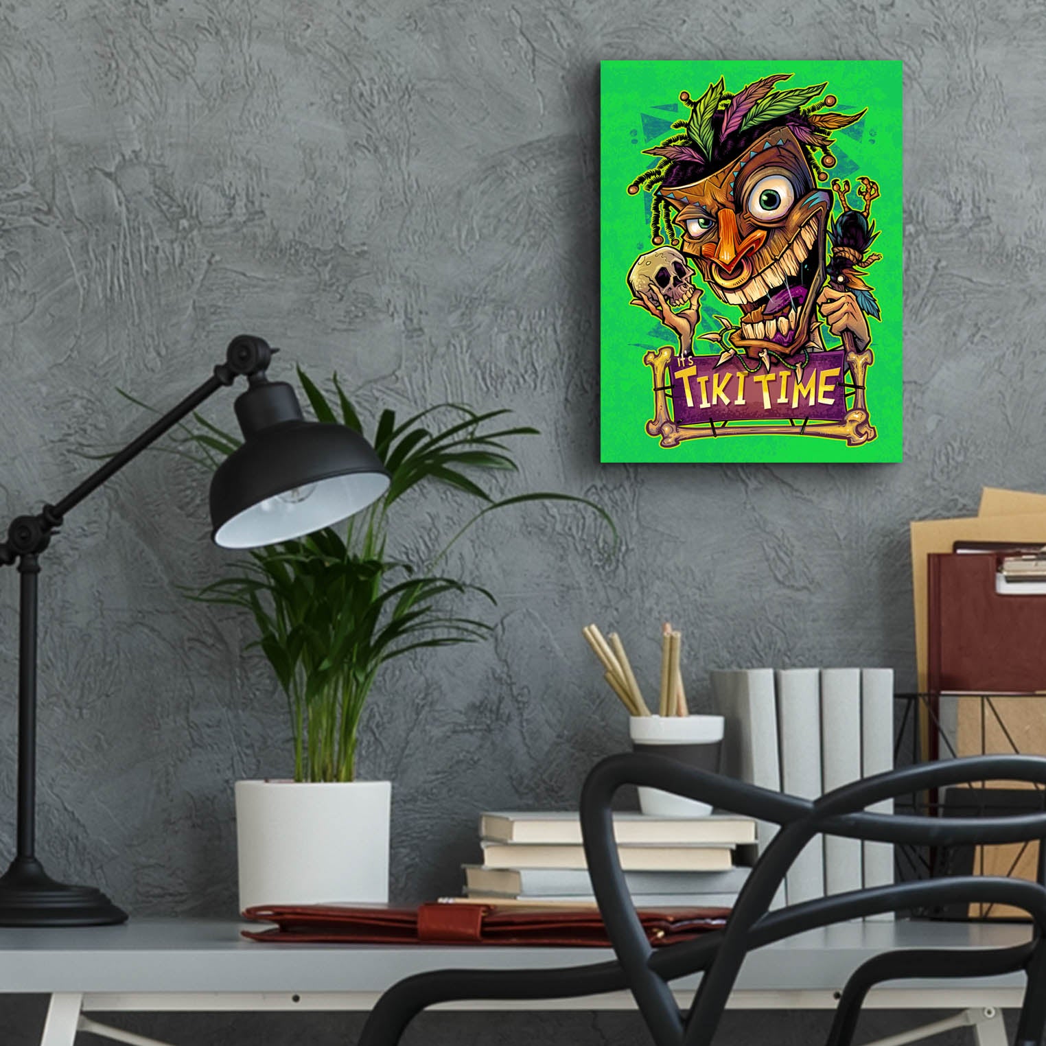 Epic Art 'It's Tiki Time' by Flyland Designs, Acrylic Glass Wall Art,12x16