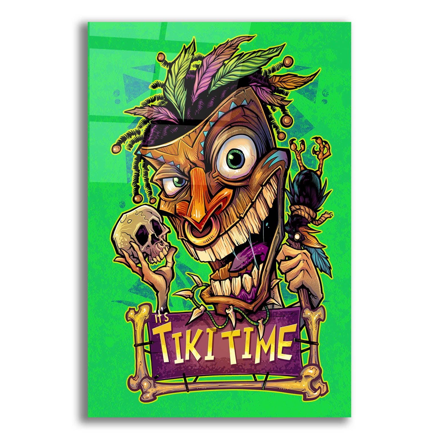 Epic Art 'It's Tiki Time' by Flyland Designs, Acrylic Glass Wall Art,12x16