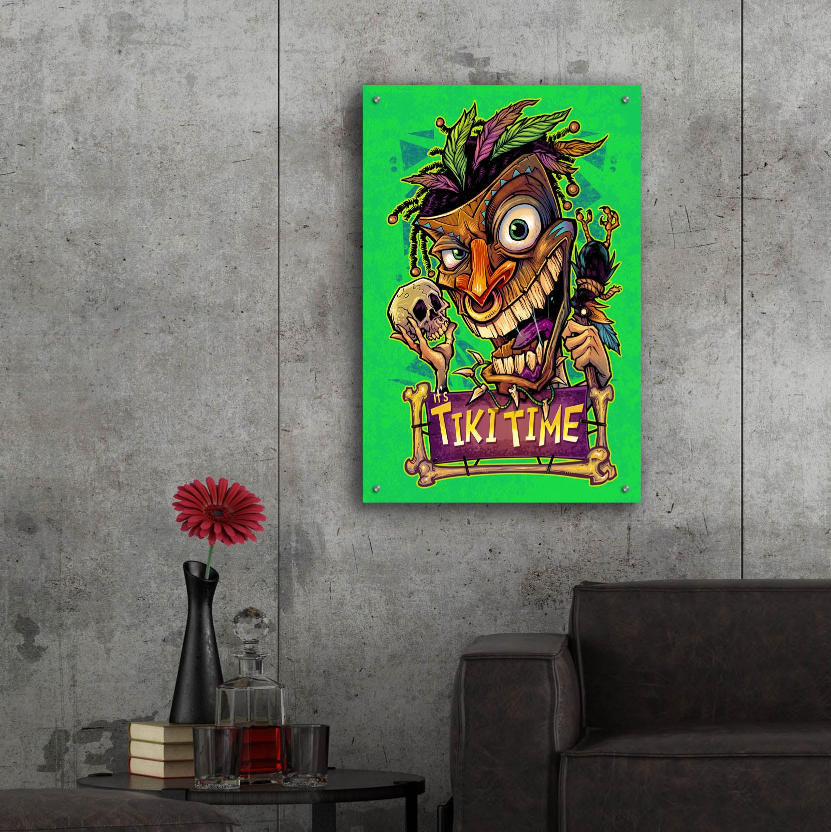 Epic Art 'It's Tiki Time' by Flyland Designs, Acrylic Glass Wall Art,24x36