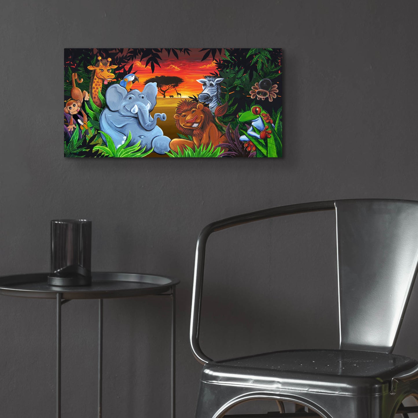 Epic Art 'Jungle Mural' by Flyland Designs, Acrylic Glass Wall Art,24x12