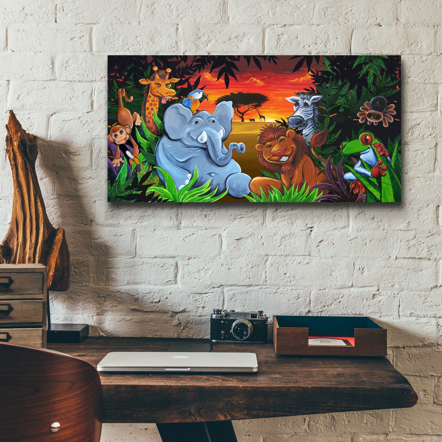 Epic Art 'Jungle Mural' by Flyland Designs, Acrylic Glass Wall Art,24x12