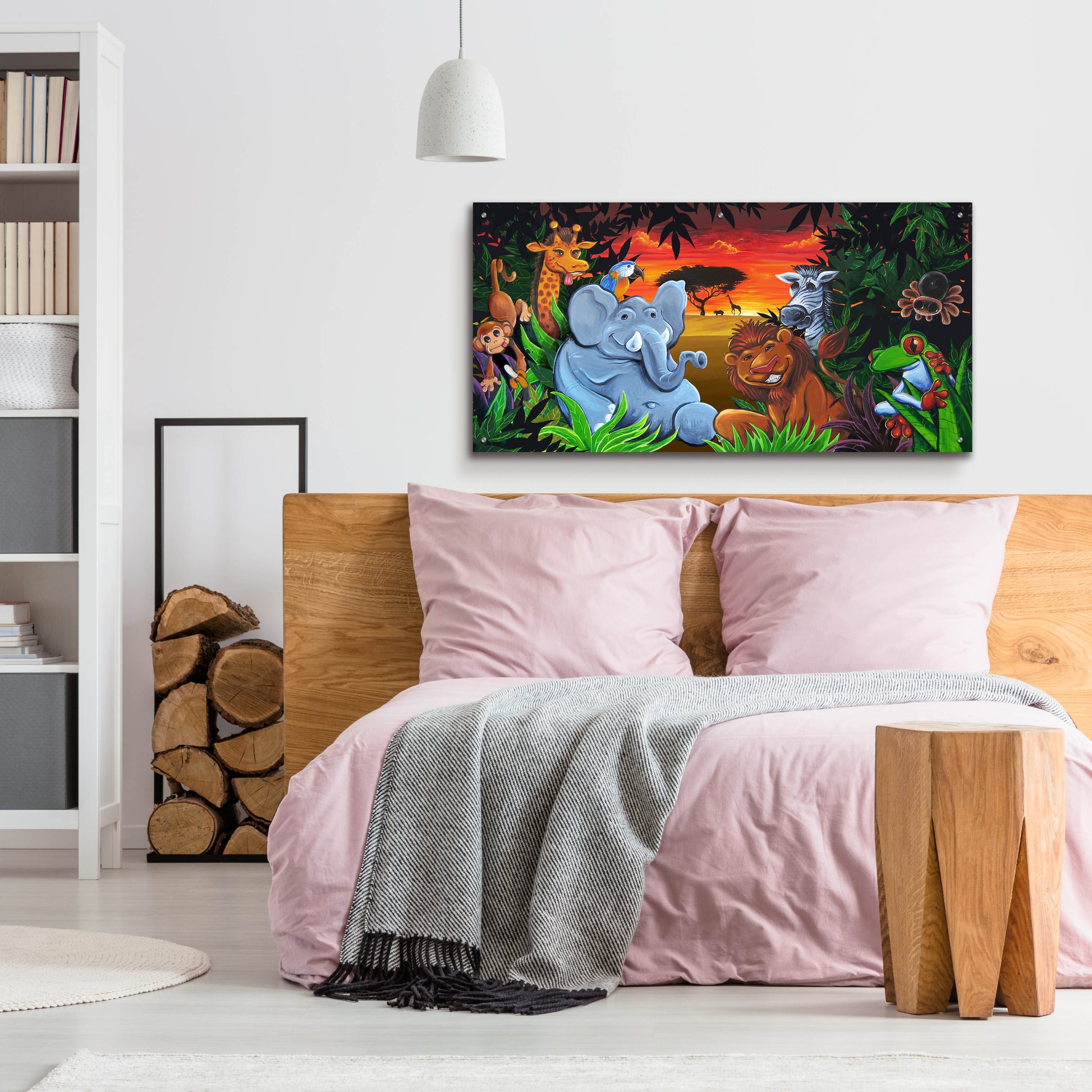 Epic Art 'Jungle Mural' by Flyland Designs, Acrylic Glass Wall Art,48x24