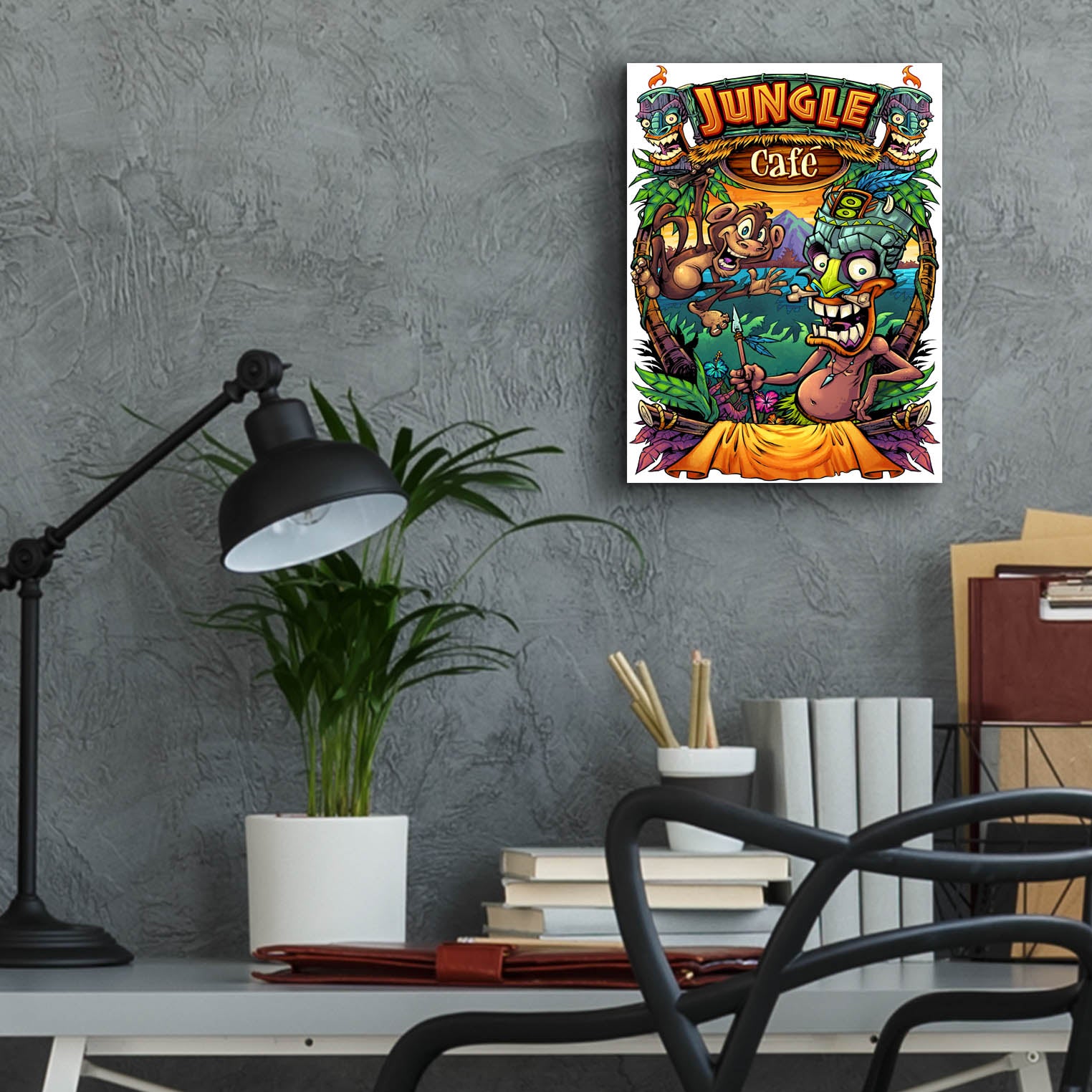 Epic Art 'JungleCafe Amazon' by Flyland Designs, Acrylic Glass Wall Art,12x16