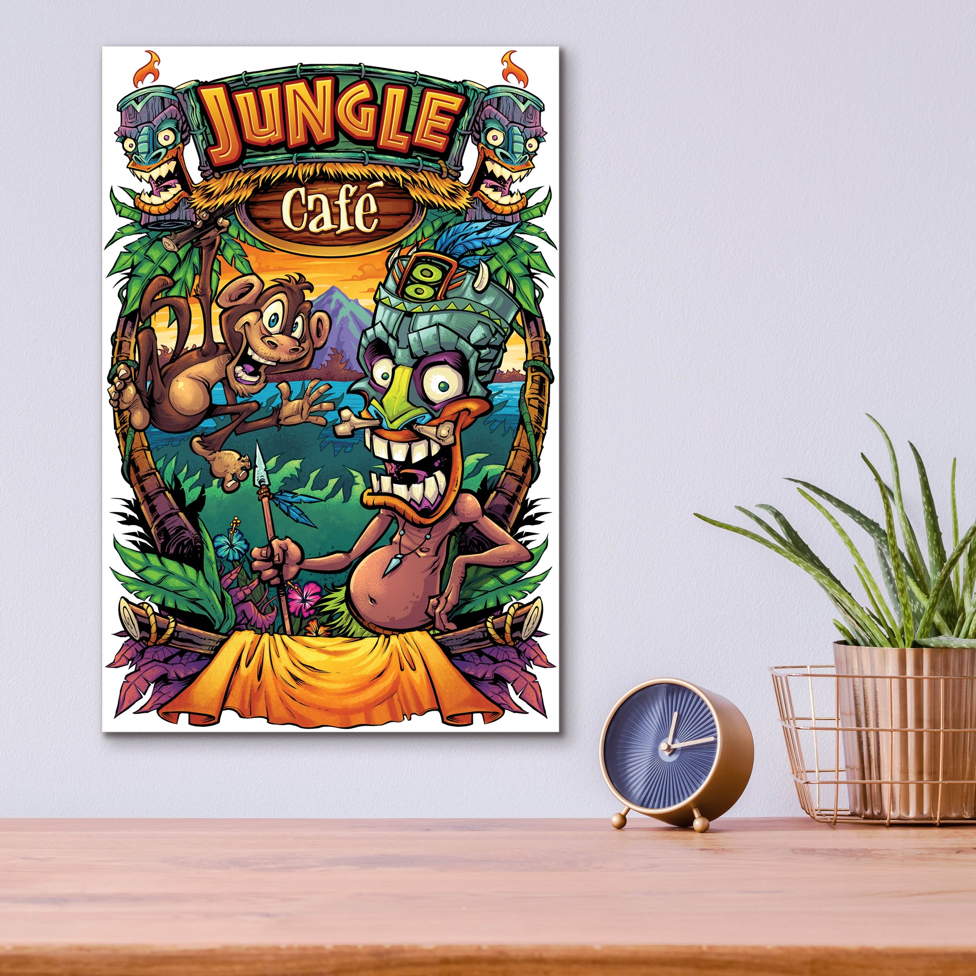 Epic Art 'JungleCafe Amazon' by Flyland Designs, Acrylic Glass Wall Art,12x16