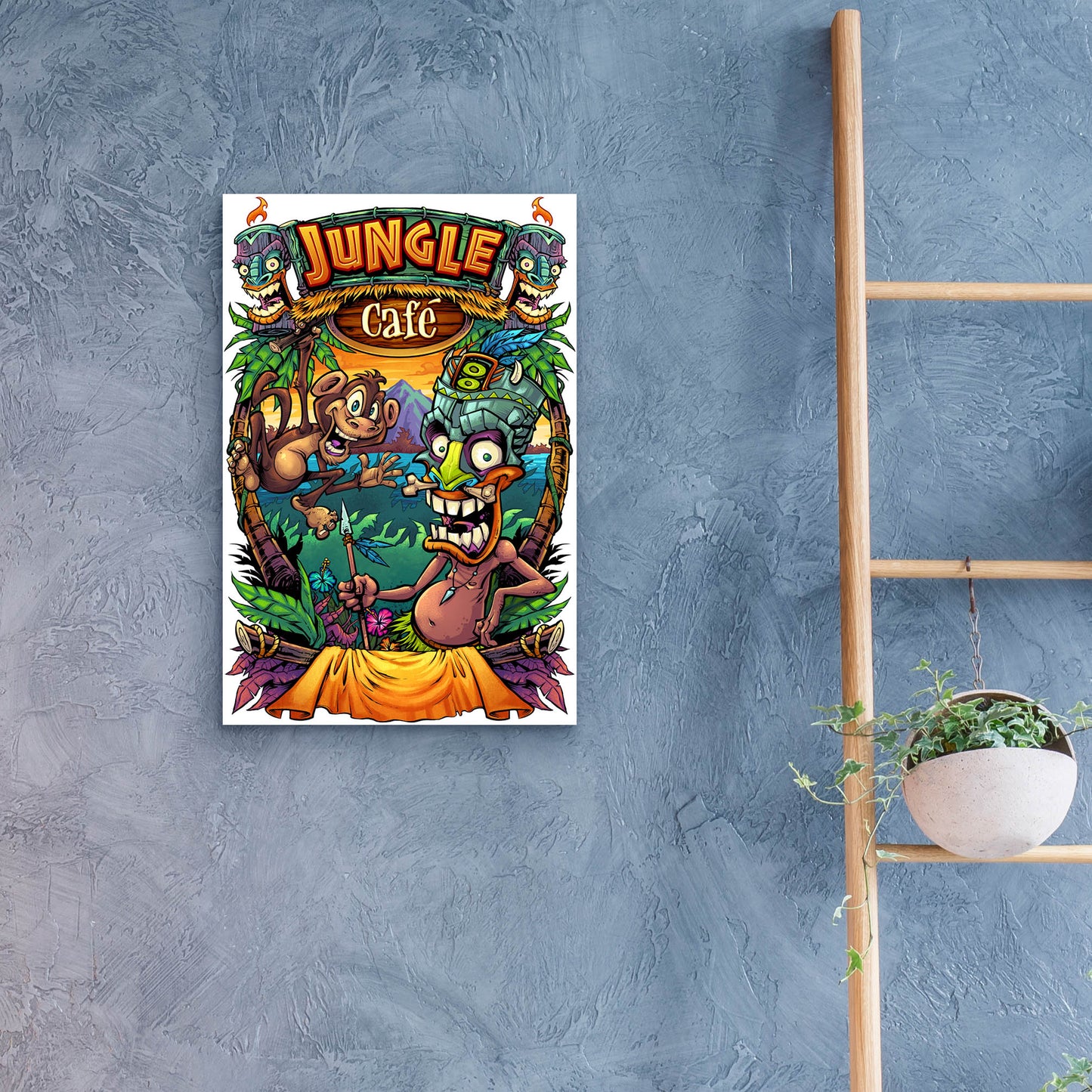 Epic Art 'JungleCafe Amazon' by Flyland Designs, Acrylic Glass Wall Art,16x24