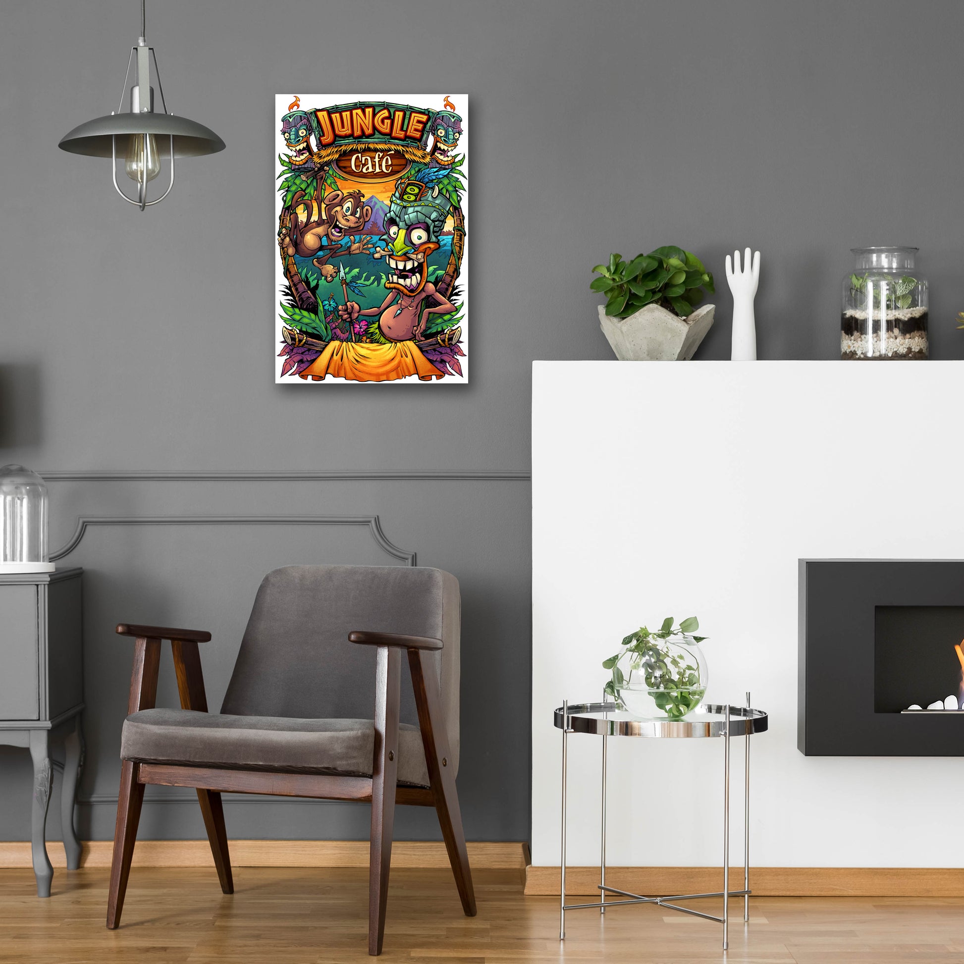 Epic Art 'JungleCafe Amazon' by Flyland Designs, Acrylic Glass Wall Art,16x24