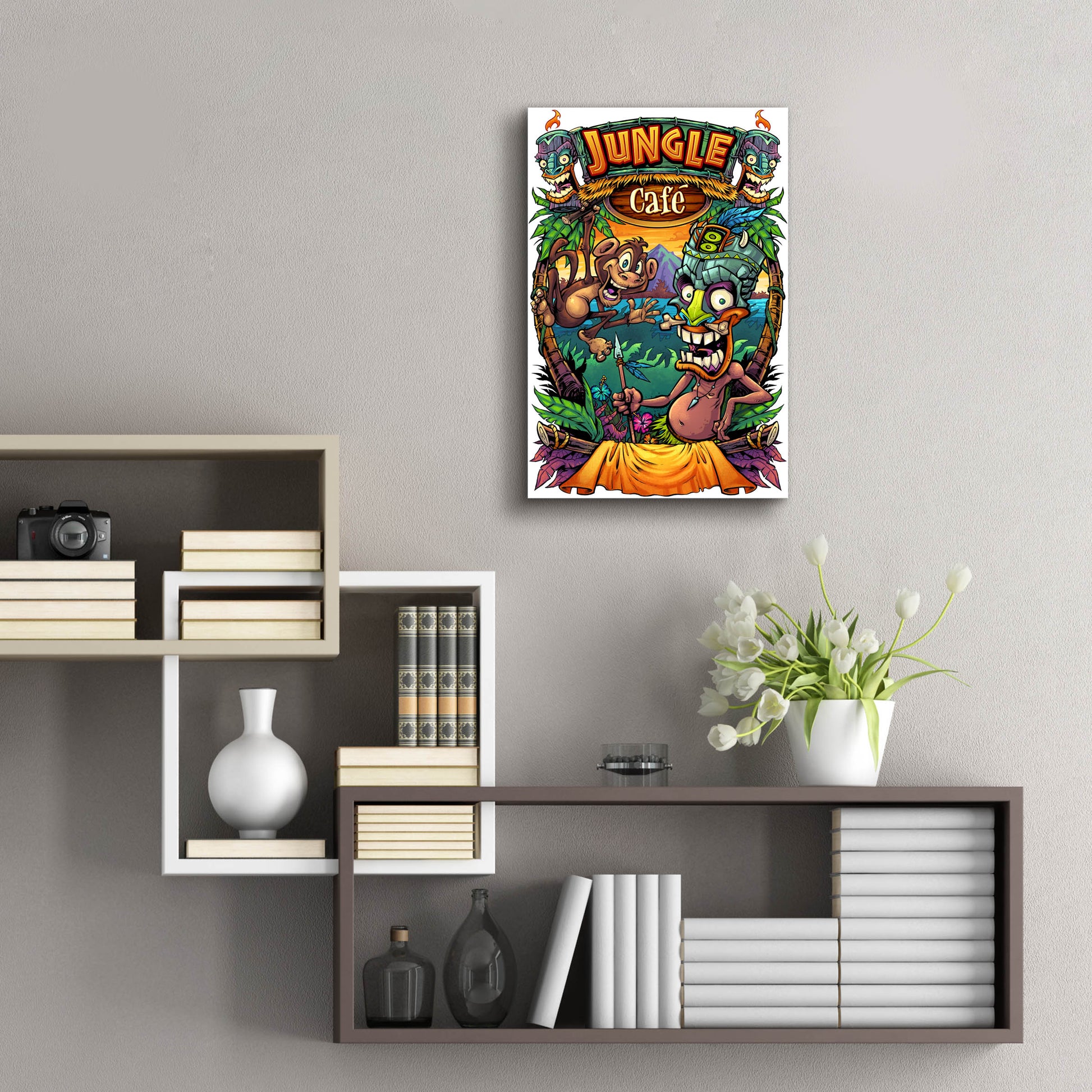 Epic Art 'JungleCafe Amazon' by Flyland Designs, Acrylic Glass Wall Art,16x24