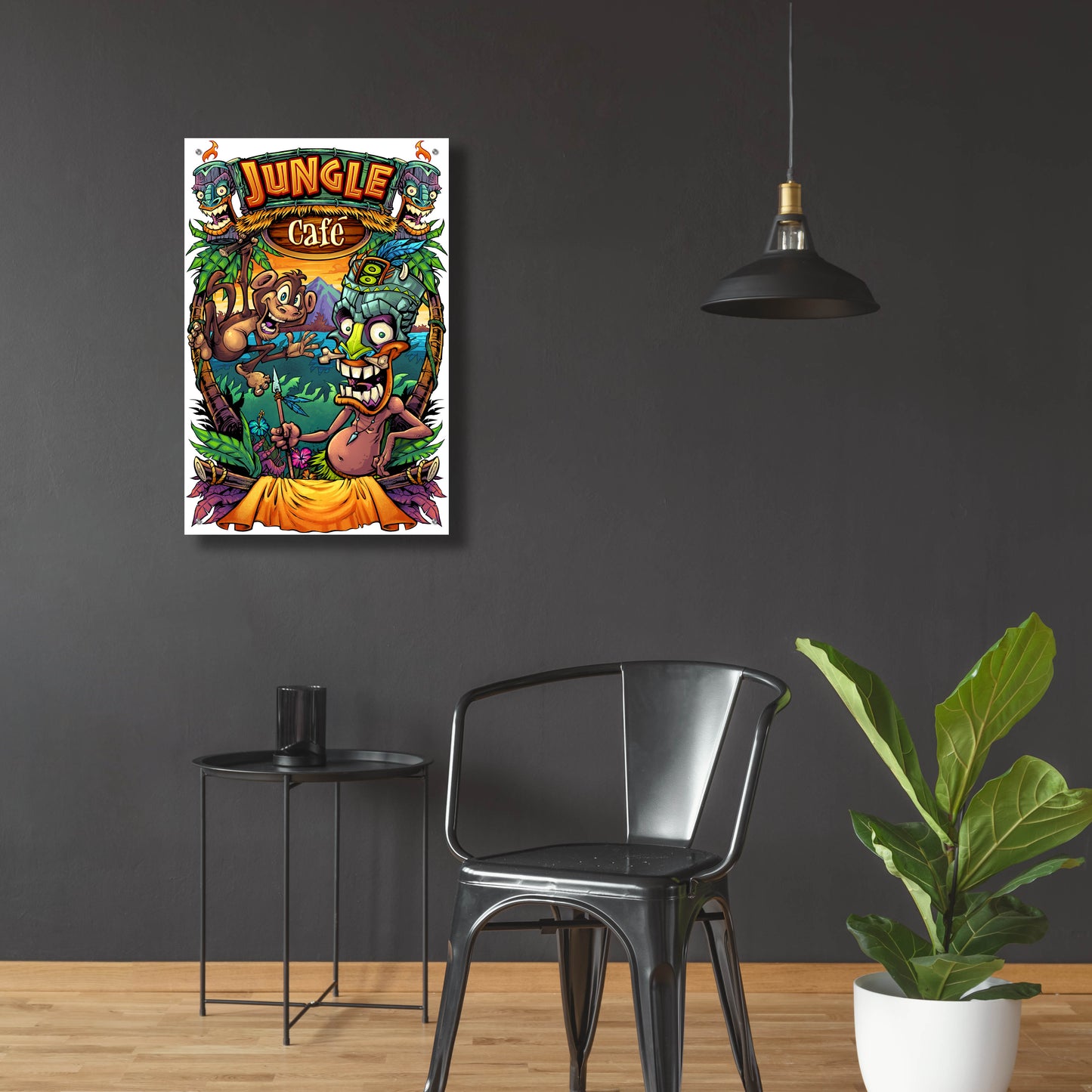 Epic Art 'JungleCafe Amazon' by Flyland Designs, Acrylic Glass Wall Art,24x36